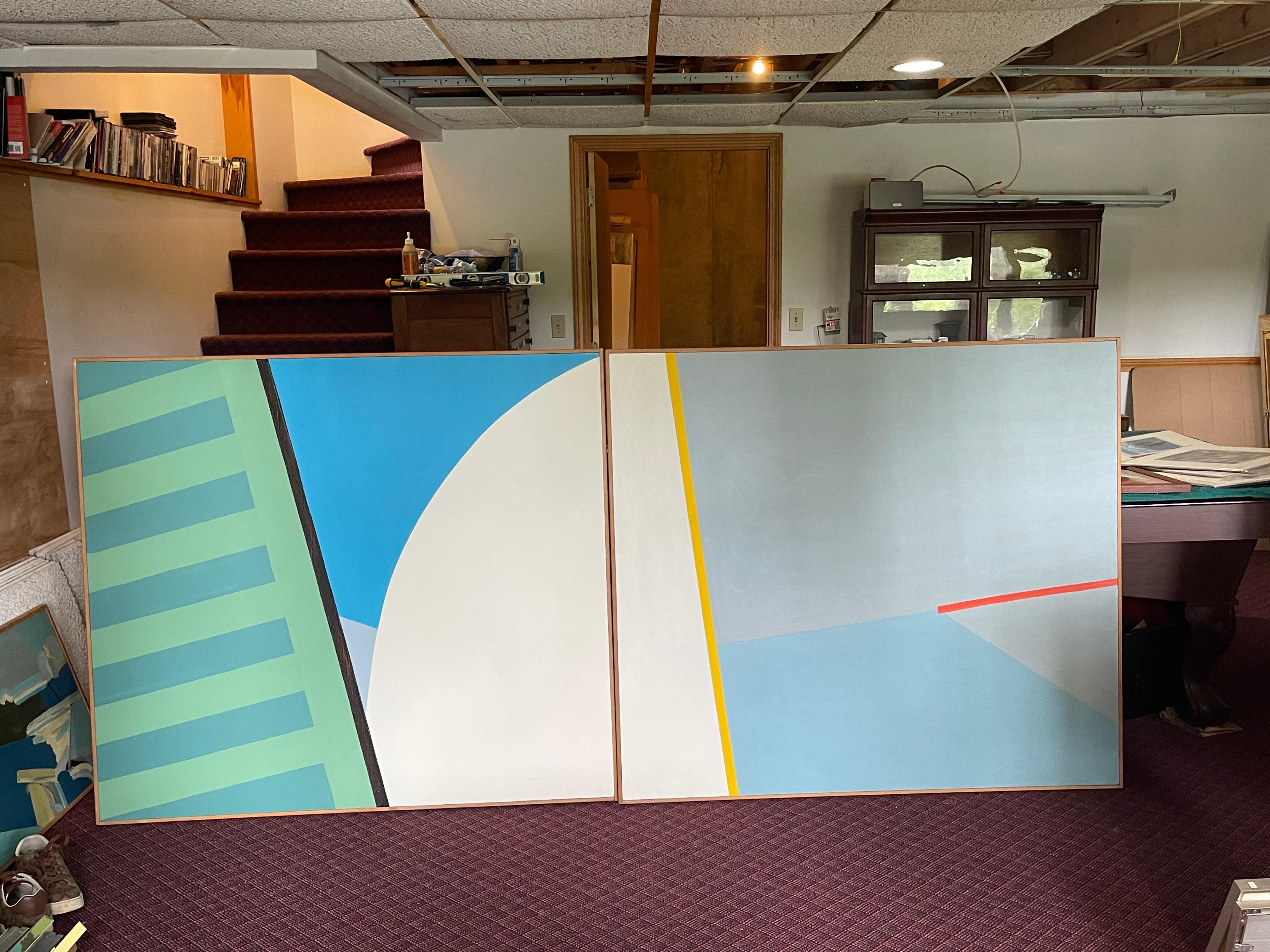 Scudding Winward, from the Regatta Series (diptych) - Painting by Angelo Ippolito