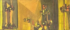Vintage "Untitled" Angelo Ippolito, Yellow 1950s Abstract Expressionism, New York School