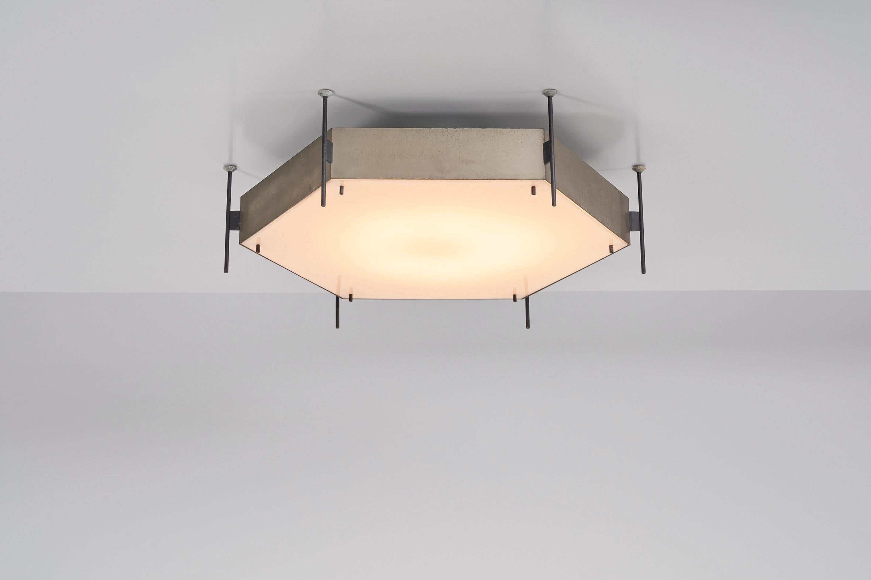 Mid-Century Modern Angelo Lelii 12712 ceiling lamps Arredoluce Italy 1958 For Sale
