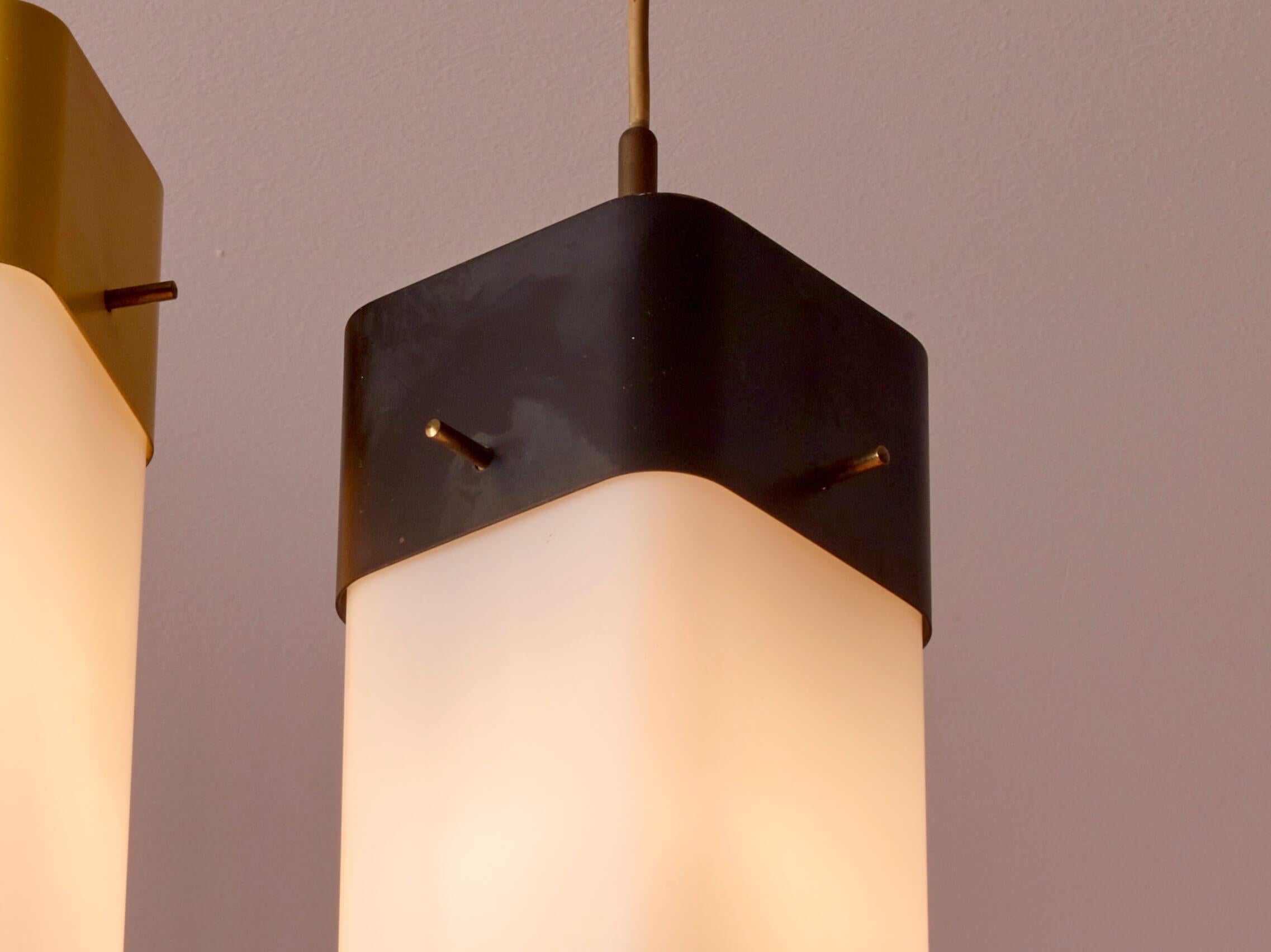 Angelo Lelii adjustable two-light chandelier for Arredoluce, Italy, 1957 In Good Condition For Sale In Chiavari, Liguria