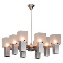 Angelo Lelii Arredoluce cubic chandelier Italy 1972