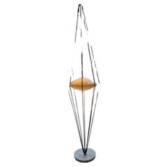 Angelo Lelii Arredoluce Floor Lamp Marbre Brass Iron Plexiglass Siluro 1957 IT