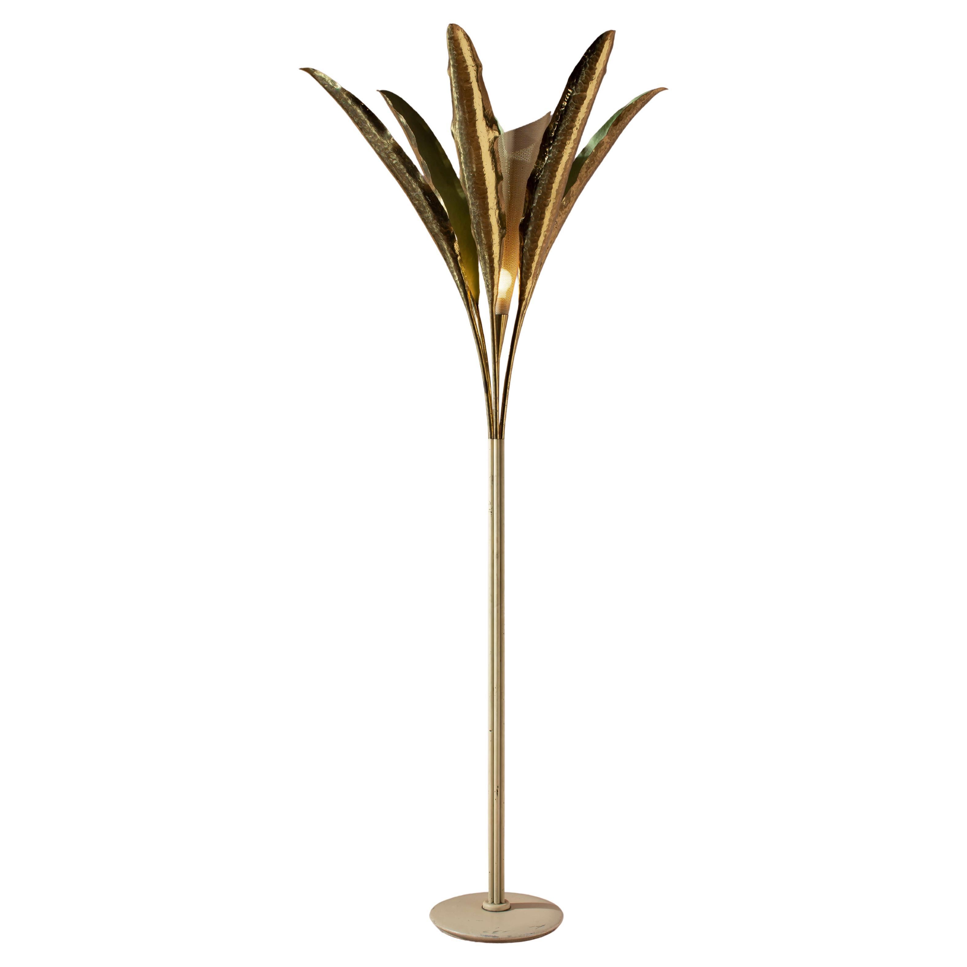 Angelo Lelii brass and metal floor lamp model 12383 by Arredoluce, Italy, 1950s