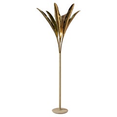 Lampada da terra in ottone e metallo Angelo Lelii modello 12383 di Arredoluce, Italia, anni '50