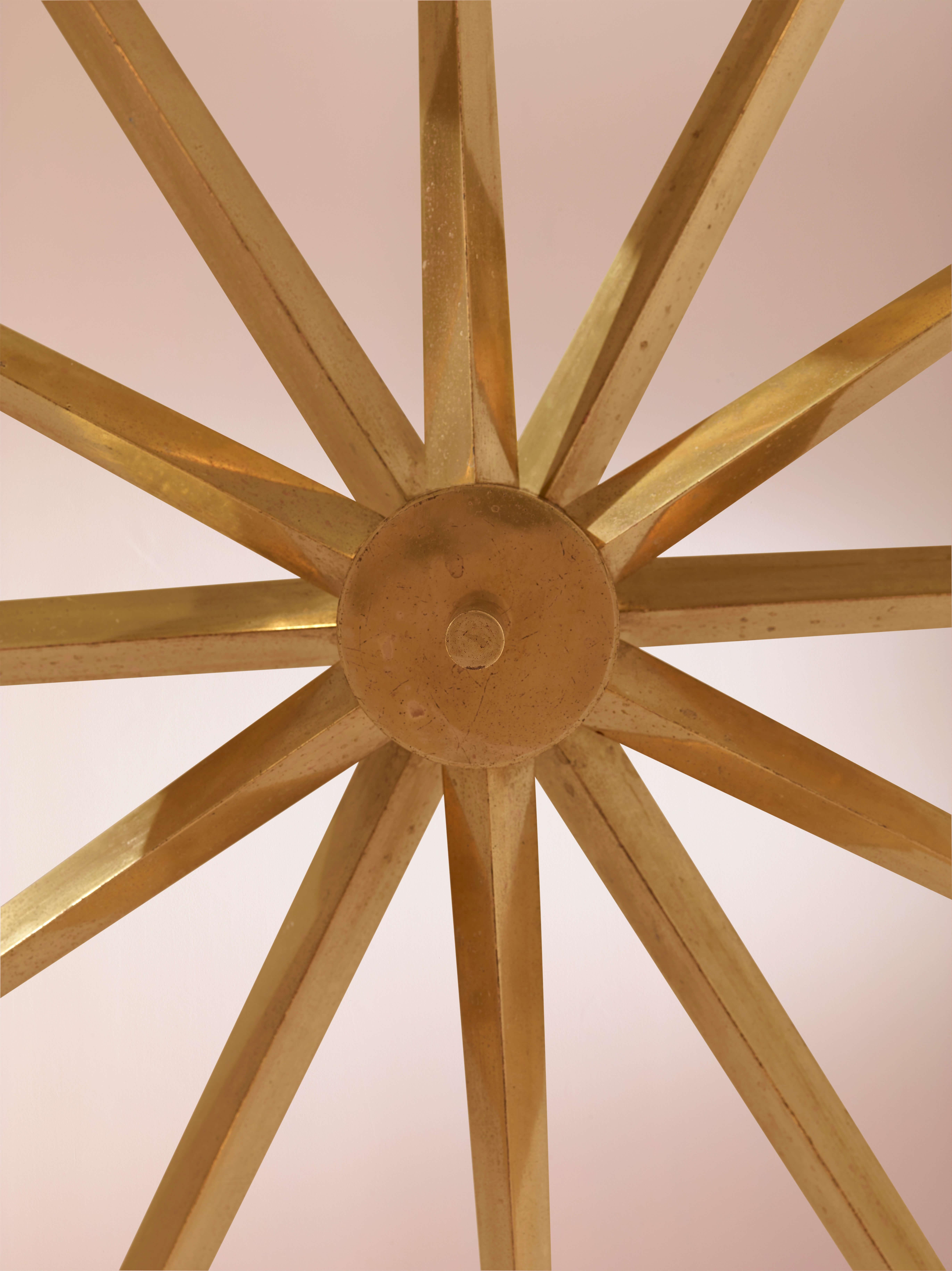 Angelo Lelii certified 'Stella a 12' brass & glass chandelier by Arredoluce 1958 1
