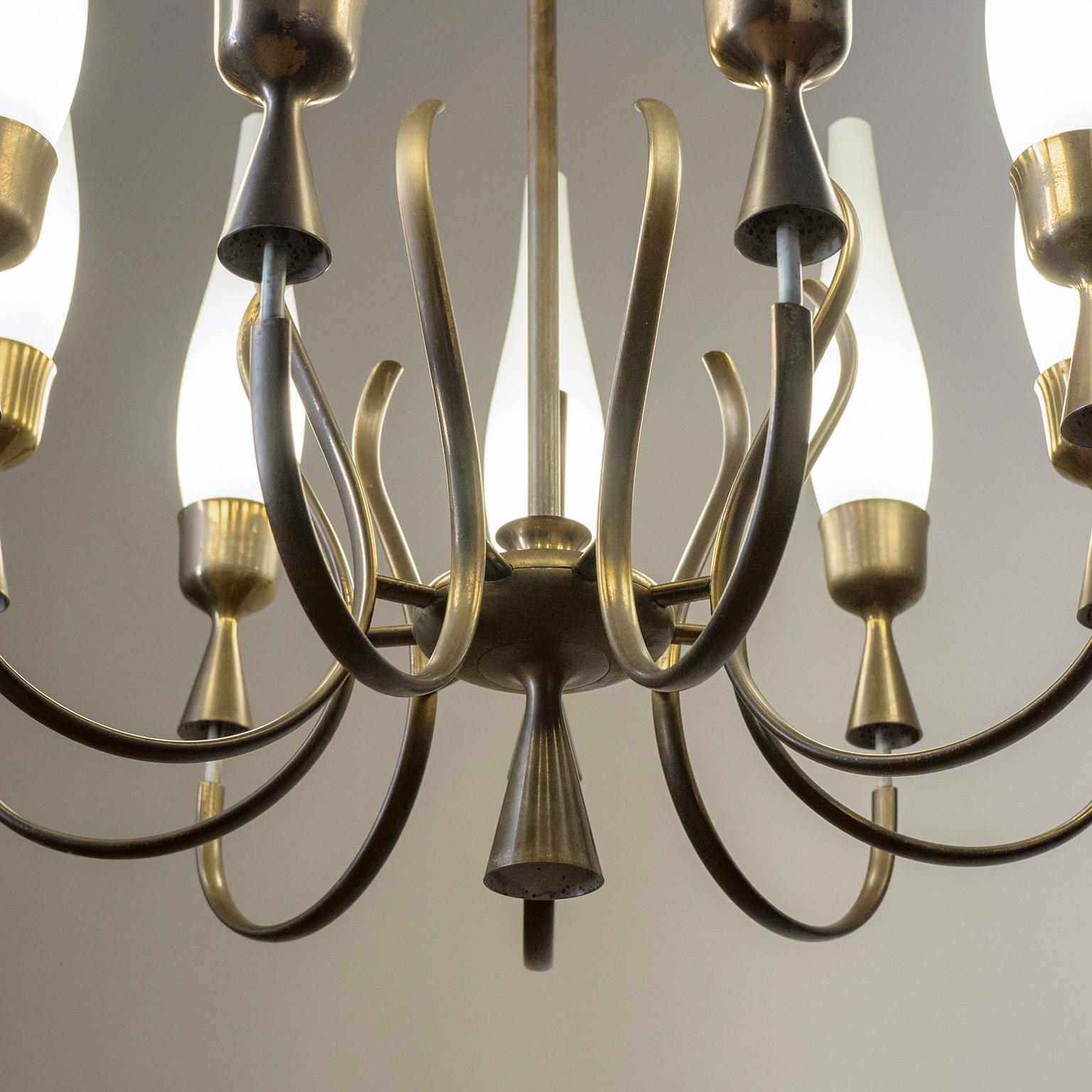 Mid-Century moderno Lampadario Angelo Lelii, 1957 in vendita