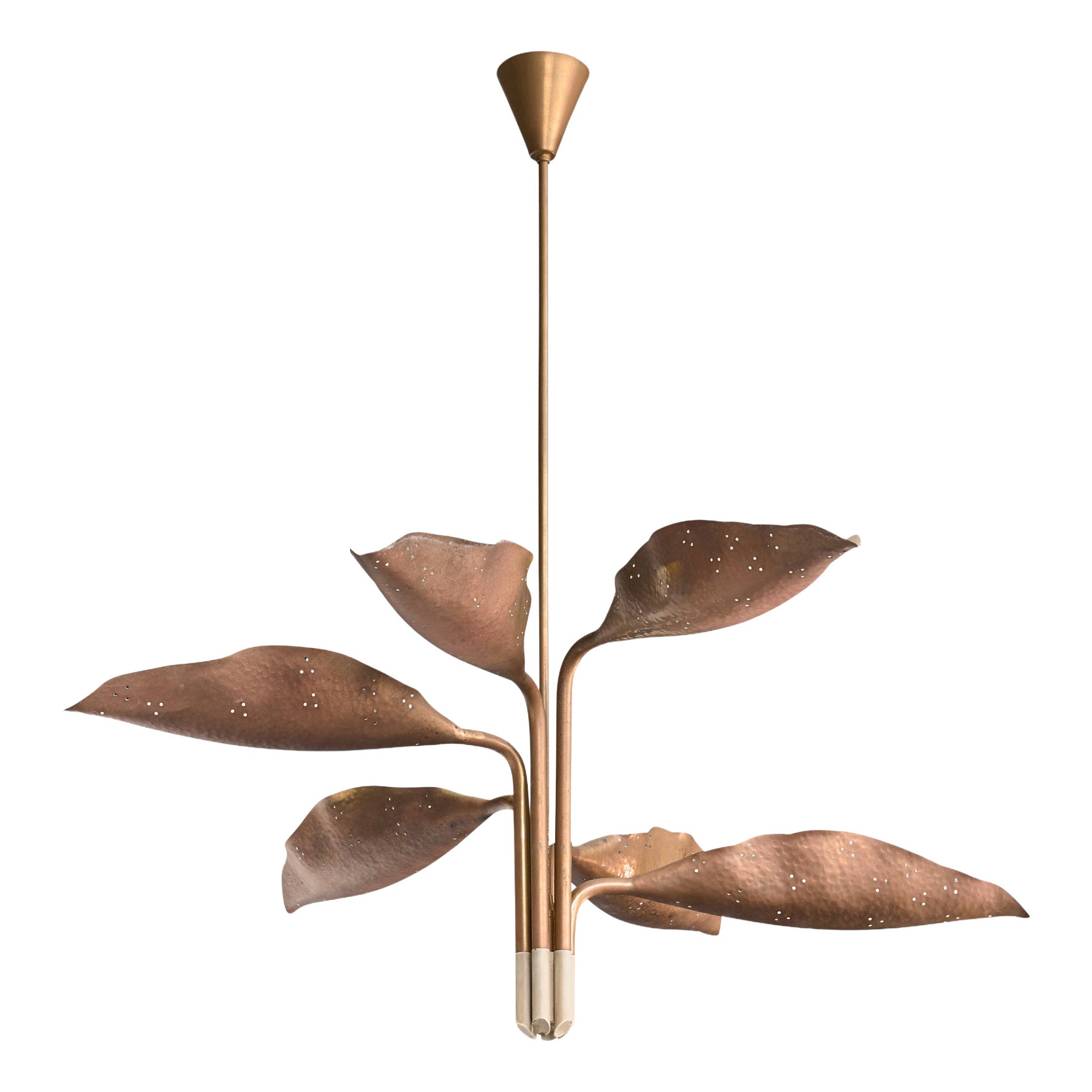 Angelo Lelii, Chandelier, Brass, Italy, 1950s