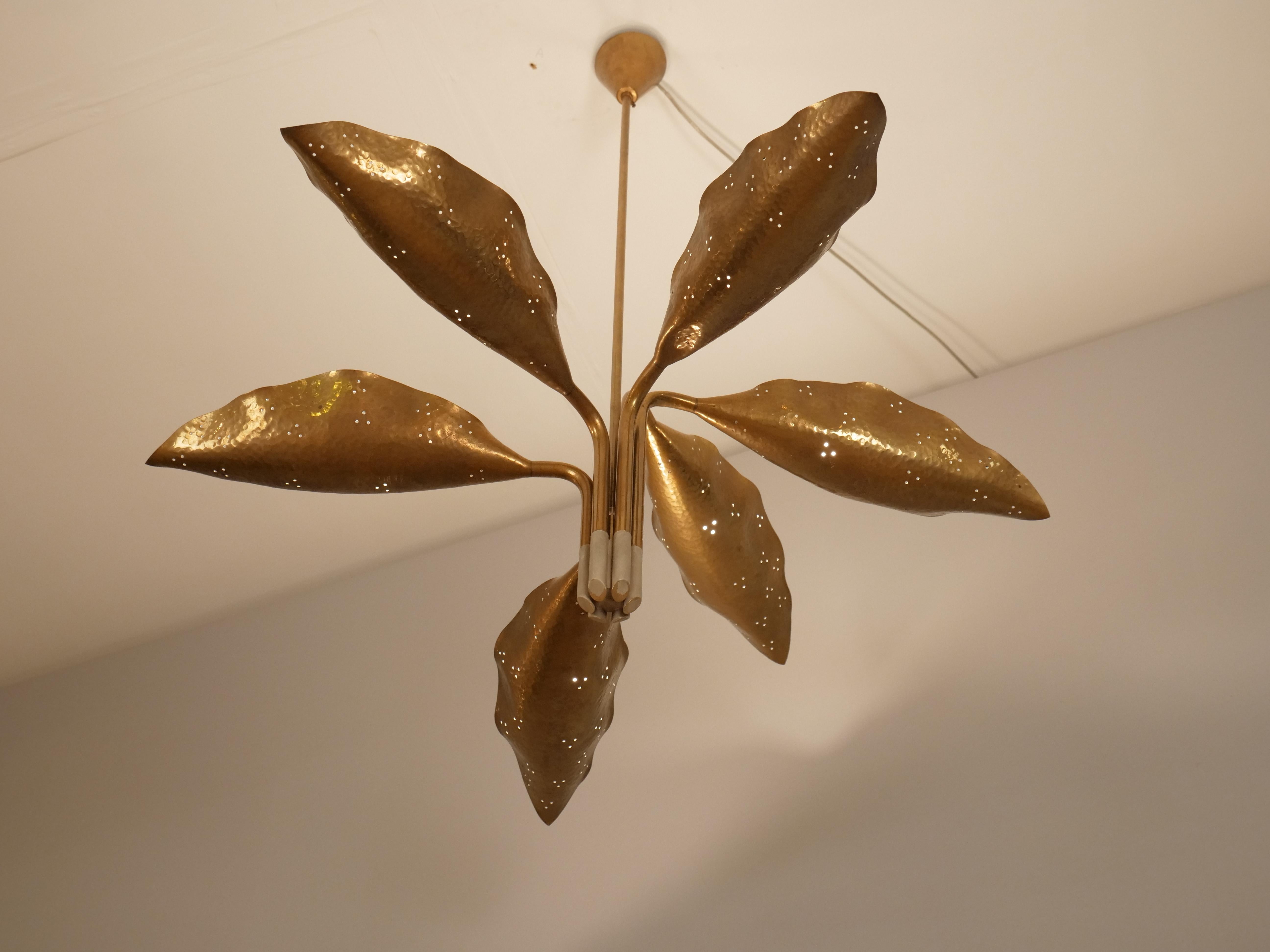Angelo Lelii chandelier for Arredoluce, Monza c1951 Latón en venta