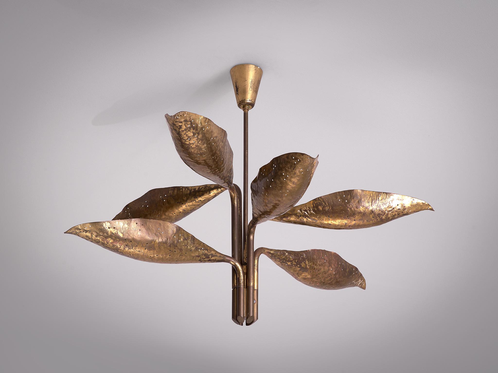 Angelo Lelii Chandelier in Brass for Arredoluce 1