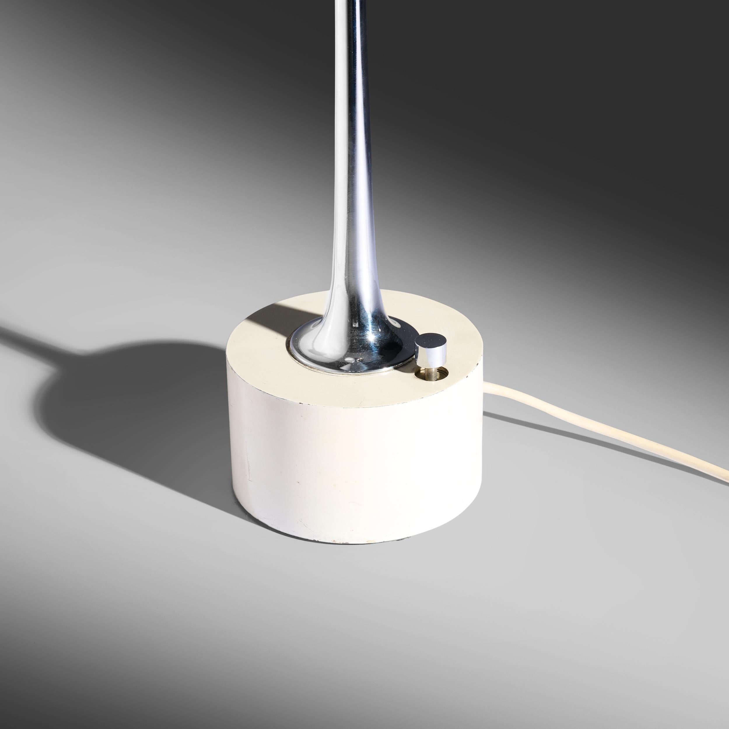 Aluminum Angelo Lelii Cobra table lamp model 12919 for Arredoluce Italy, c. 1962 For Sale