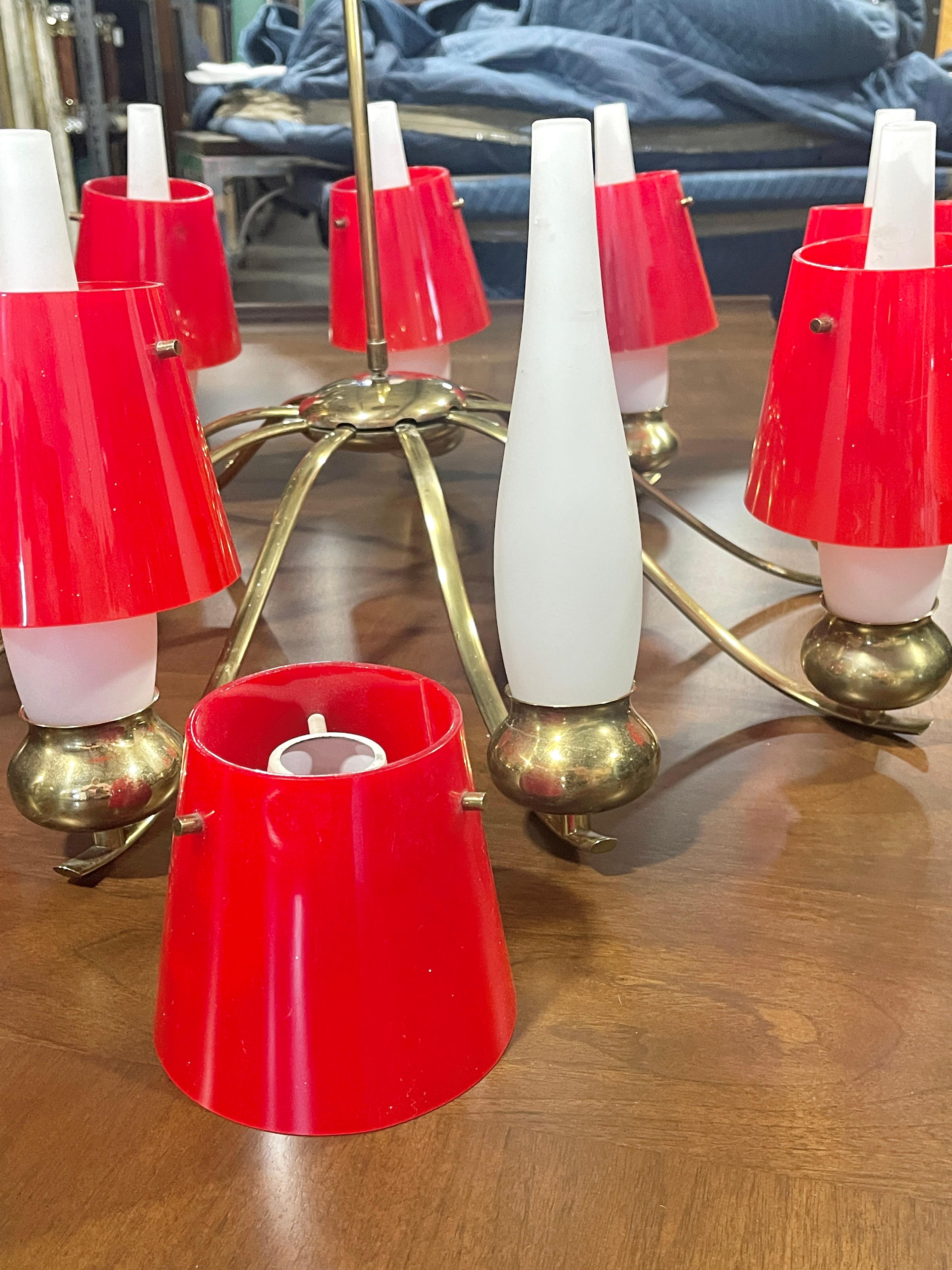 Angelo Lelii for Arredoluce Chandelier Model 12611 (Pair avail.) For Sale 12