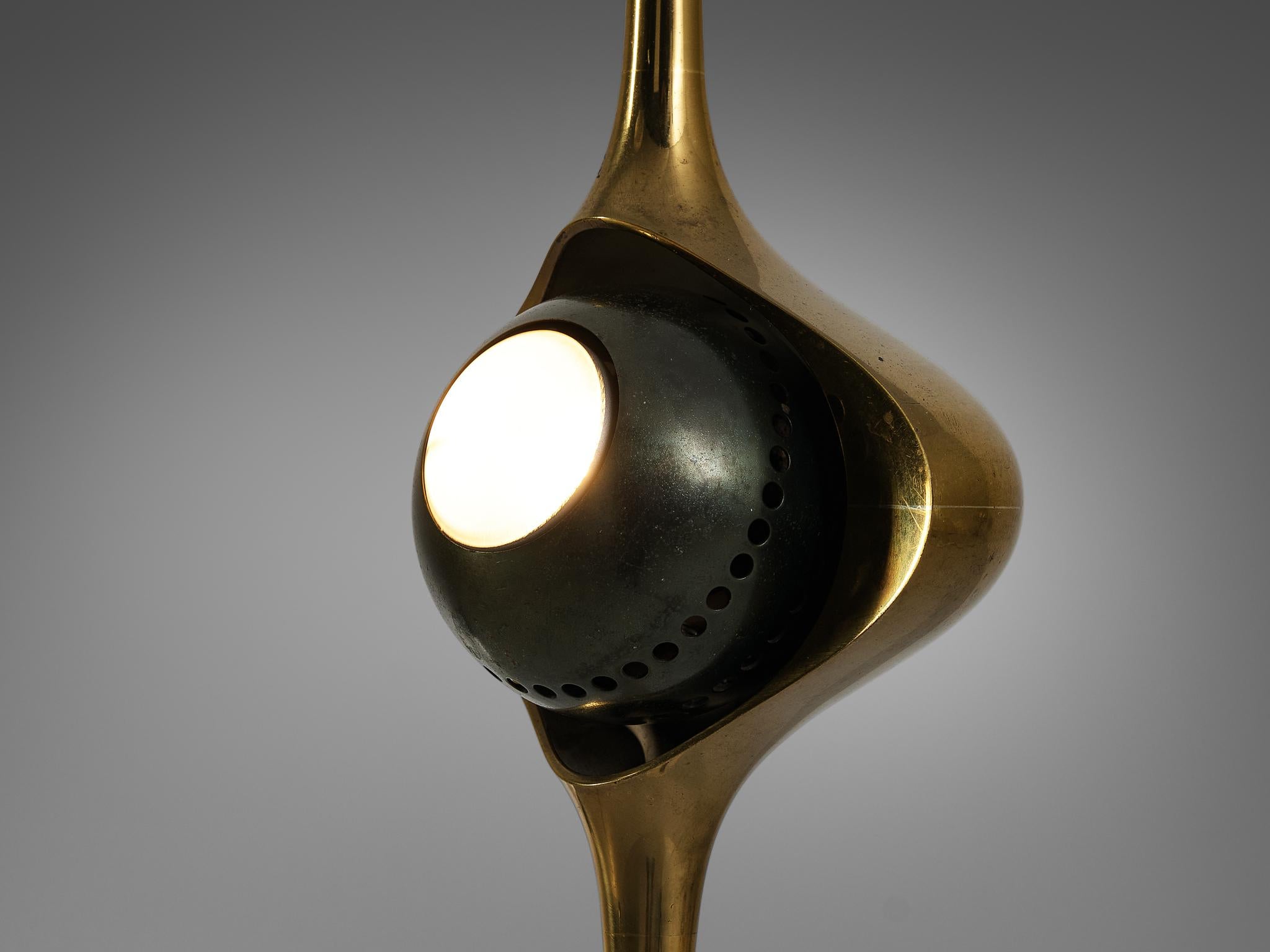 Mid-Century moderno Lampada da tavolo 'Cobra' in ottone di Angelo Lelii per Arredoluce