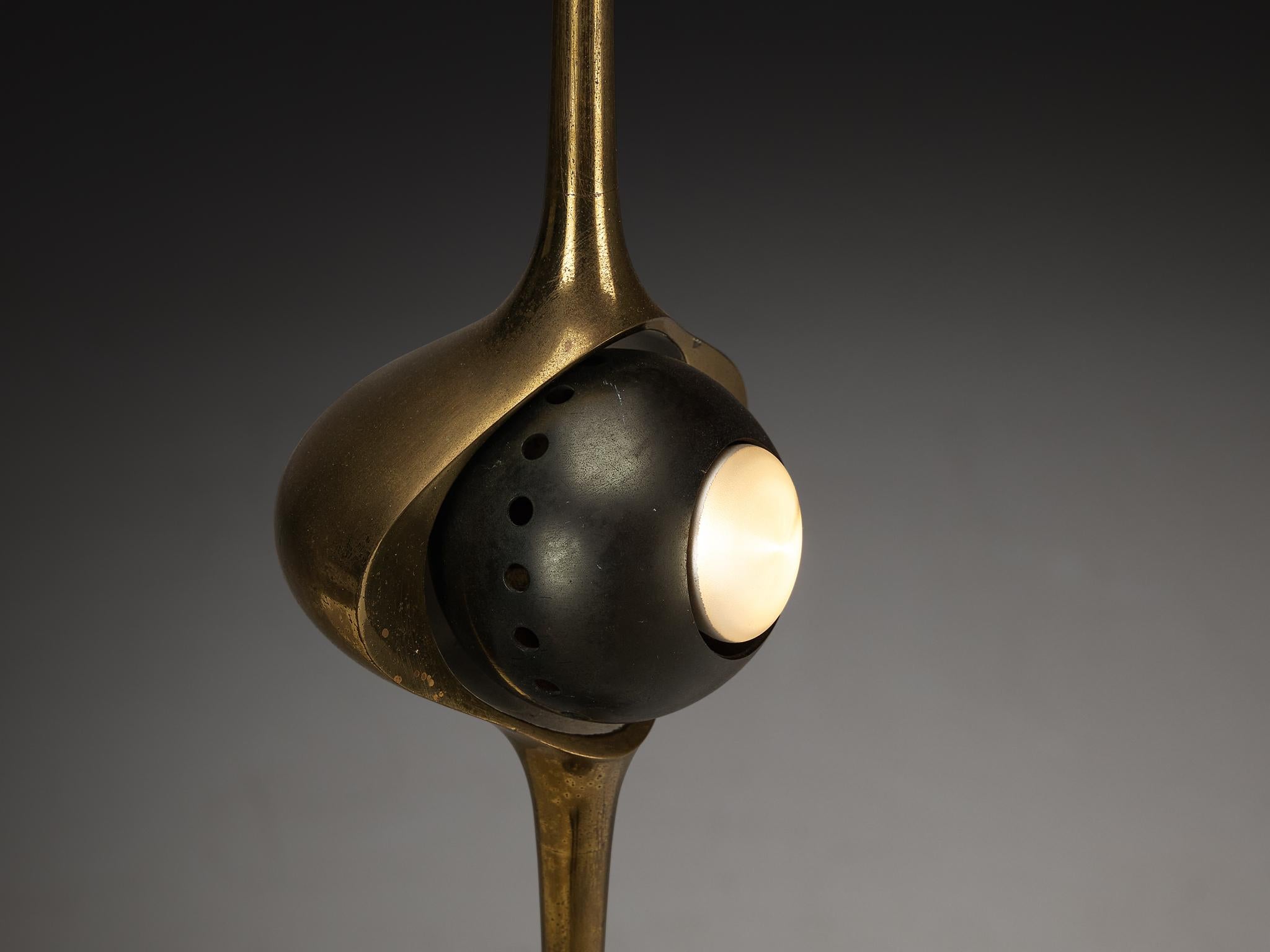 Mid-Century Modern Angelo Lelii for Arredoluce ‘Cobra’ Table Lamp in Brass For Sale
