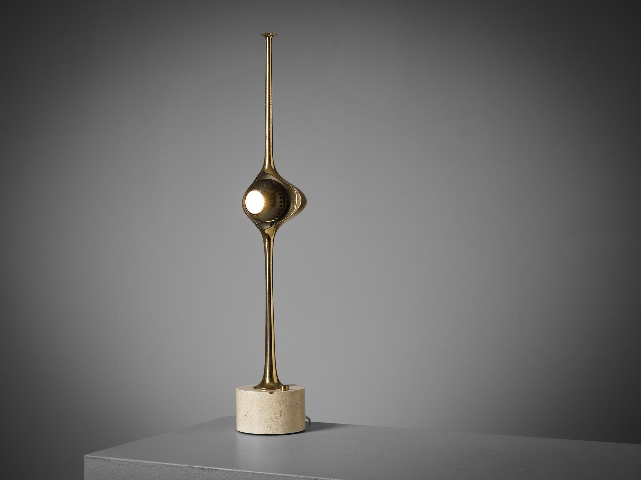 Angelo Lelii for Arredoluce ‘Cobra’ Table Lamp in Brass In Good Condition In Waalwijk, NL