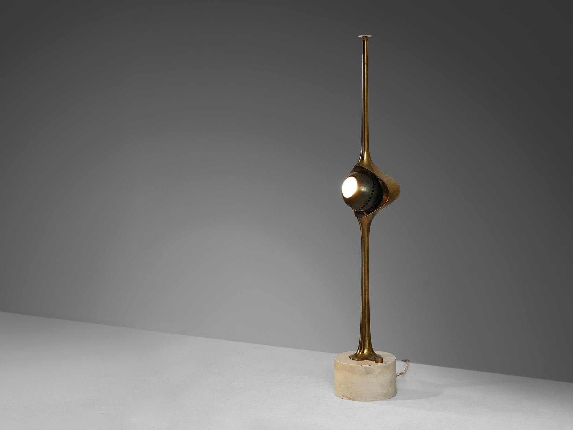 Ottone Lampada da tavolo 'Cobra' in ottone di Angelo Lelii per Arredoluce