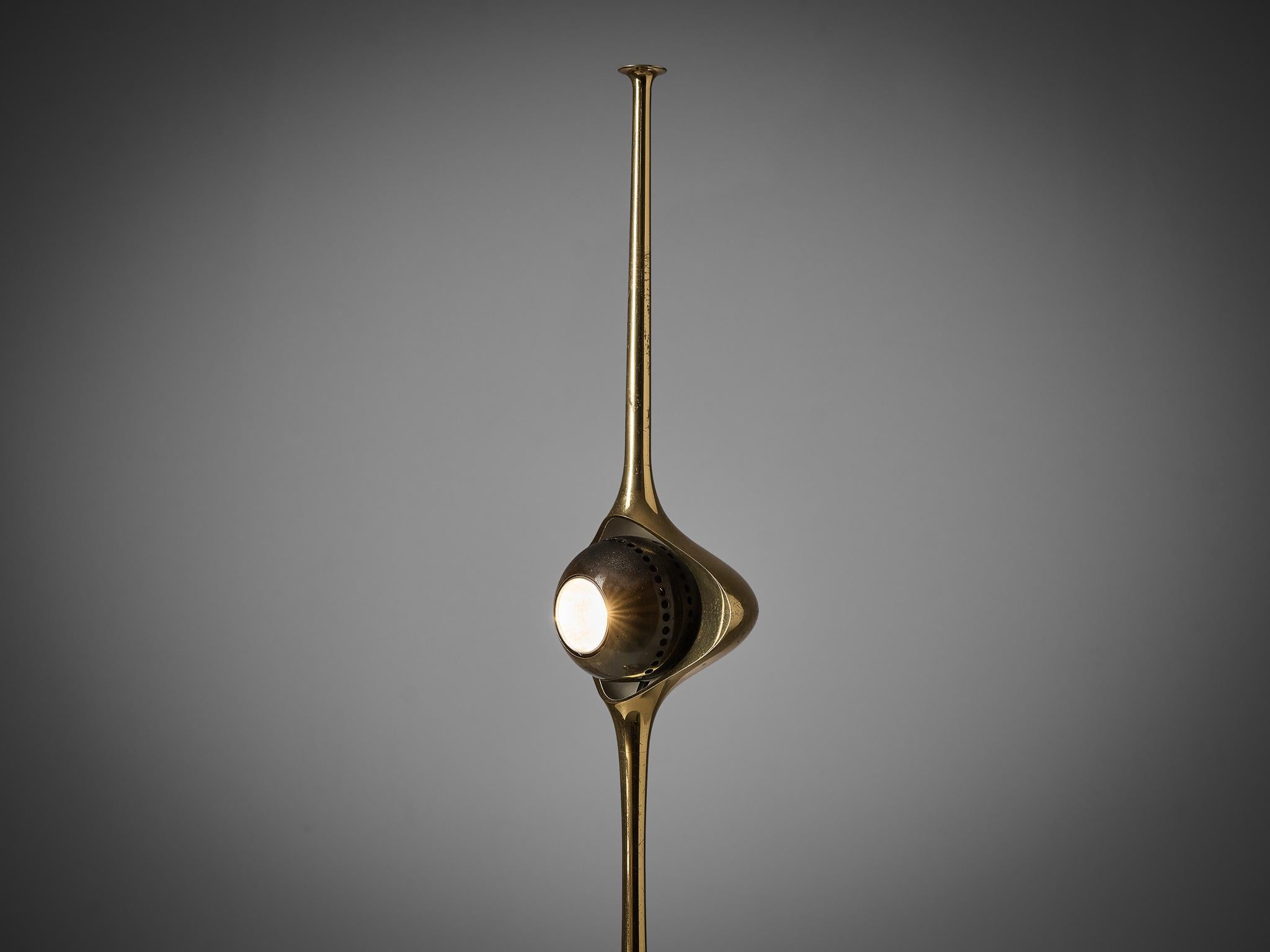 Angelo Lelii for Arredoluce ‘Cobra’ Table Lamp in Brass 3