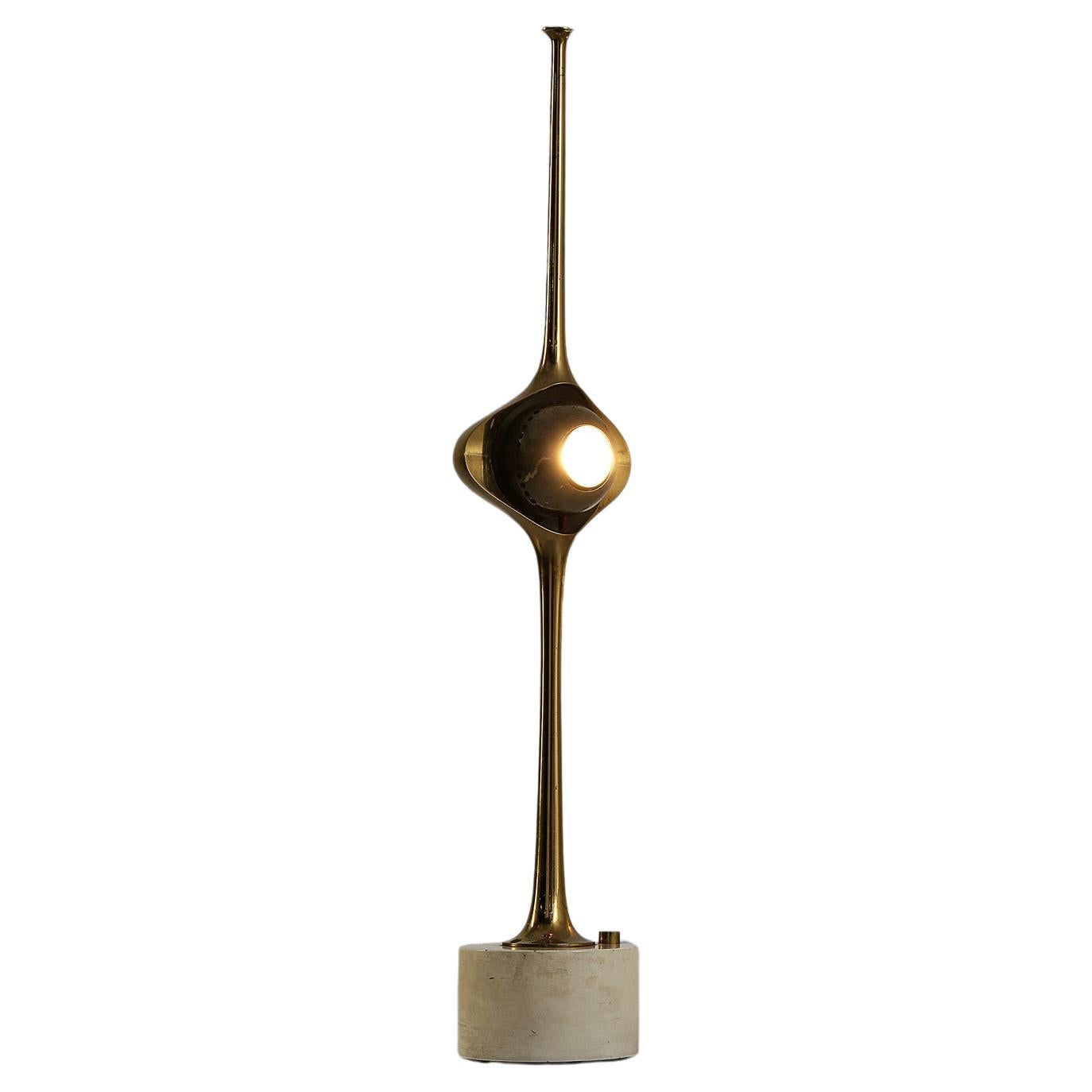 Lampada da tavolo 'Cobra' in ottone di Angelo Lelii per Arredoluce