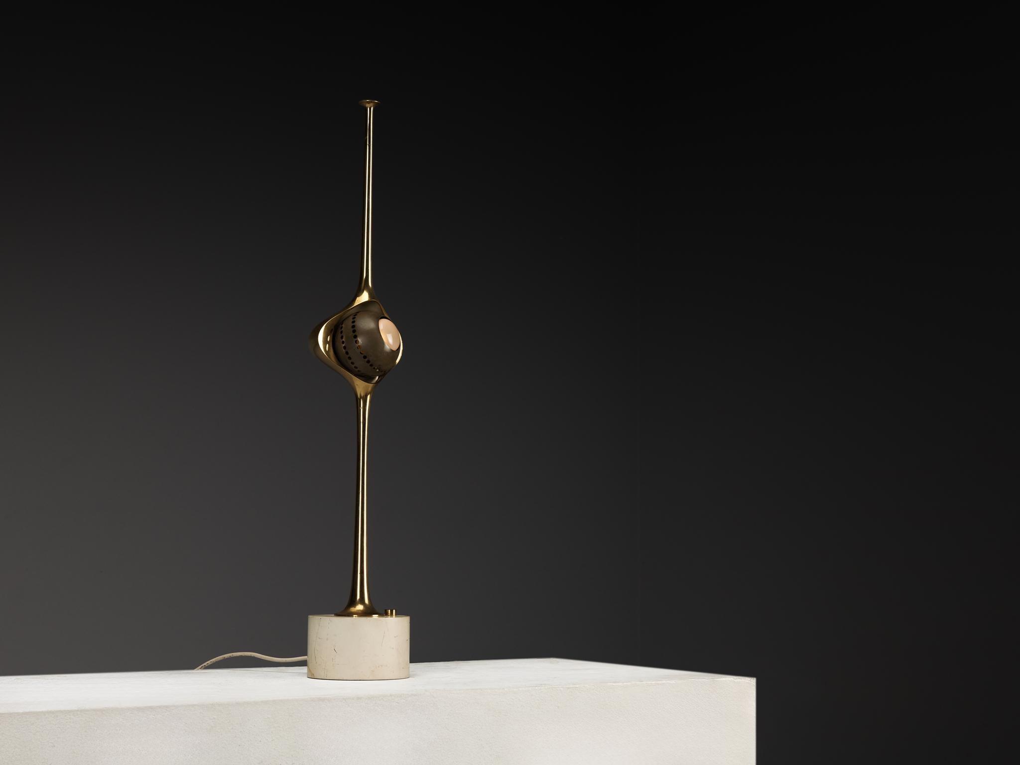 Angelo Lelii pour Arredoluce Lampes de table 'Cobra' en laiton en vente 3