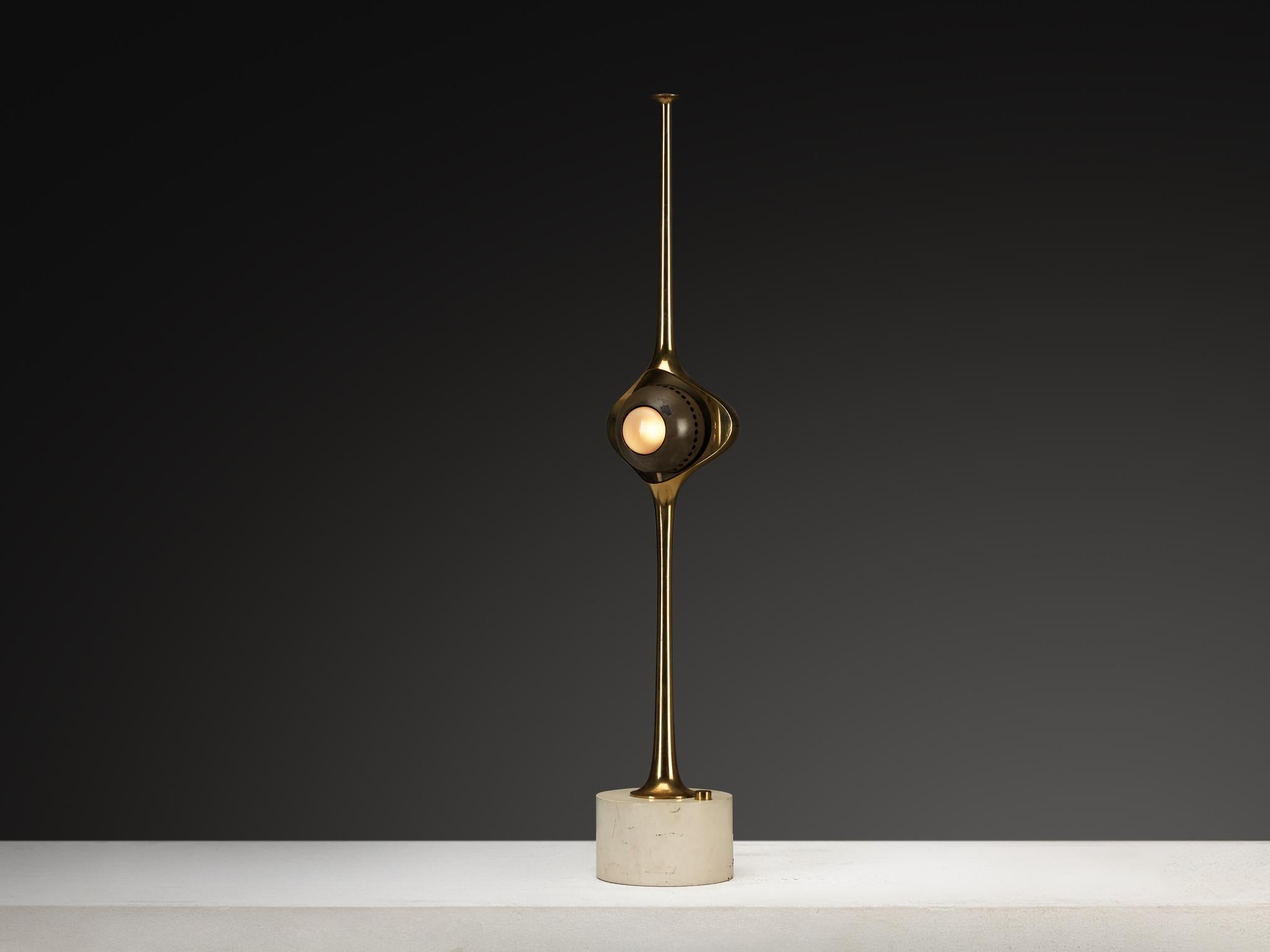 Laiton Angelo Lelii pour Arredoluce Lampes de table 'Cobra' en laiton en vente