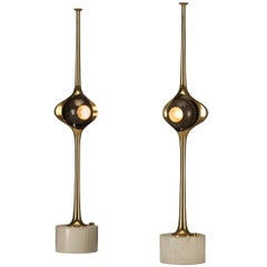 Angelo Lelii for Arredoluce ‘Cobra’ Table Lamps in Brass