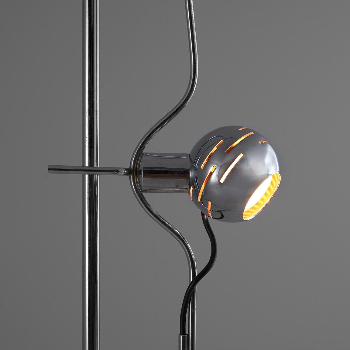 Mid-Century Modern Lampadaire 'Filo Sfera' Angelo Lelii pour Arredoluce en métal chromé en vente