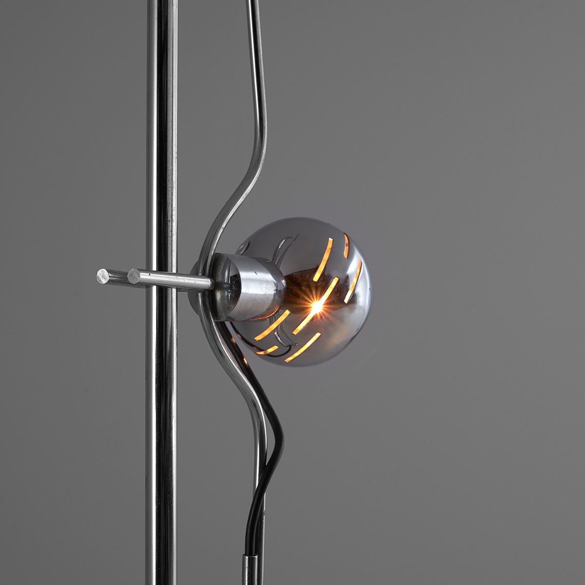 Angelo Lelii for Arredoluce 'Filo Sfera' Floor Lamp in Chromium-Plated Metal In Good Condition For Sale In Waalwijk, NL