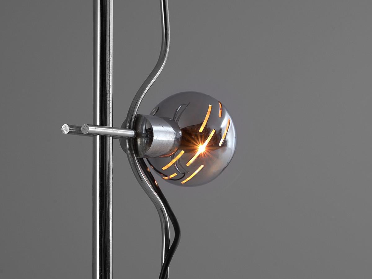 Late 20th Century Angelo Lelii for Arredoluce 'Filo Sfera' Floor Lamp in Chromium-Plated Metal For Sale