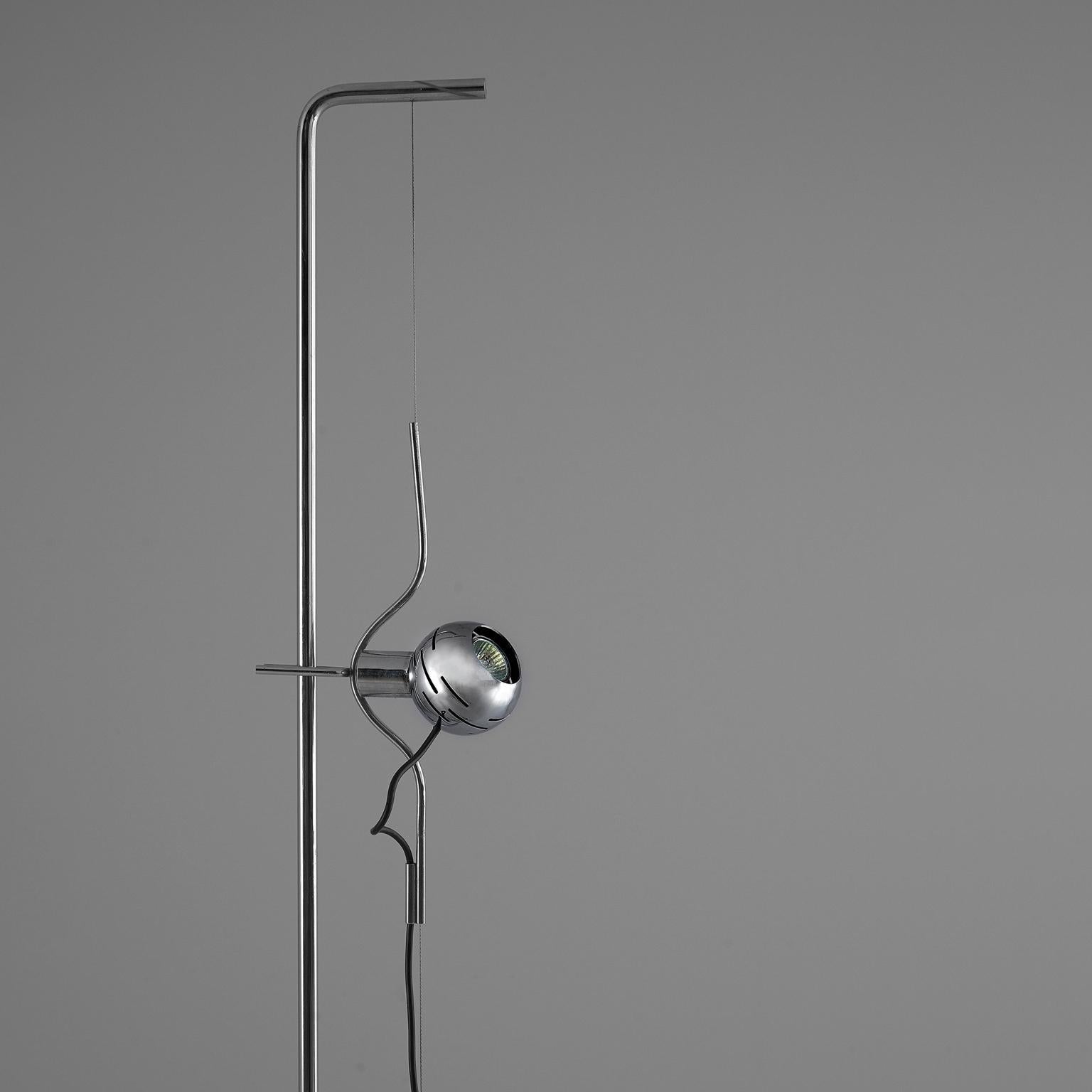 Wire Angelo Lelii for Arredoluce 'Filo Sfera' Floor Lamp in Chromium-Plated Metal For Sale