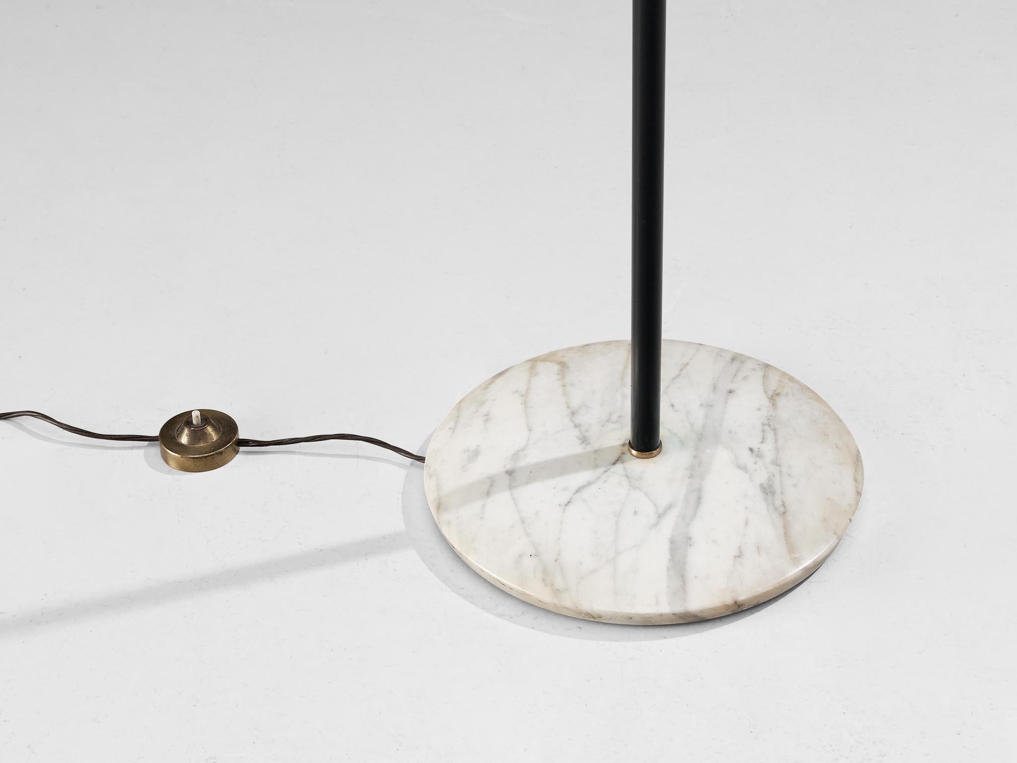 Angelo Lelii for Arredoluce Floor Lamp in Brass and Carrara Marble  For Sale 2
