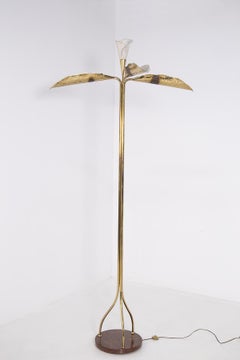 Angelo Lelii for Arredoluce Floor Lamp in Brass and Marble
