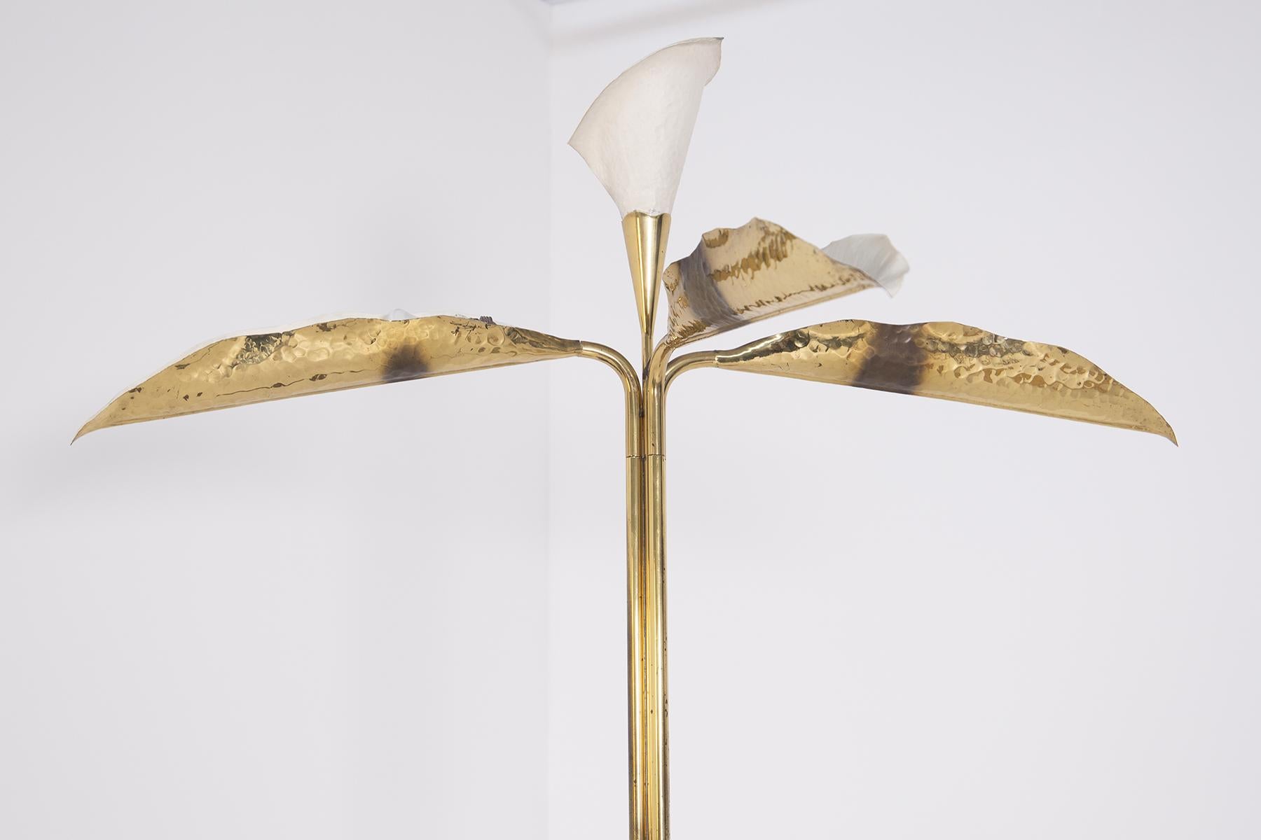 Mid-Century Modern Angelo Lelii for Arredoluce Floor Lamp in Brass and Marble