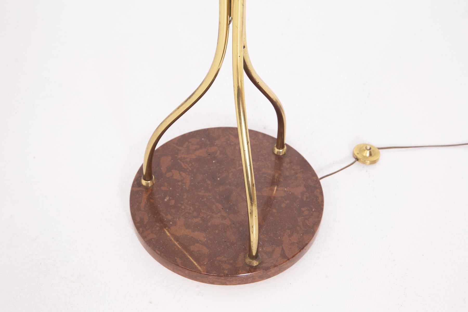 Mid-20th Century Angelo Lelii for Arredoluce Floor Lamp in Brass and Marble