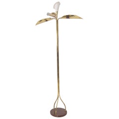 Retro Angelo Lelii for Arredoluce Floor Lamp in Brass and Marble