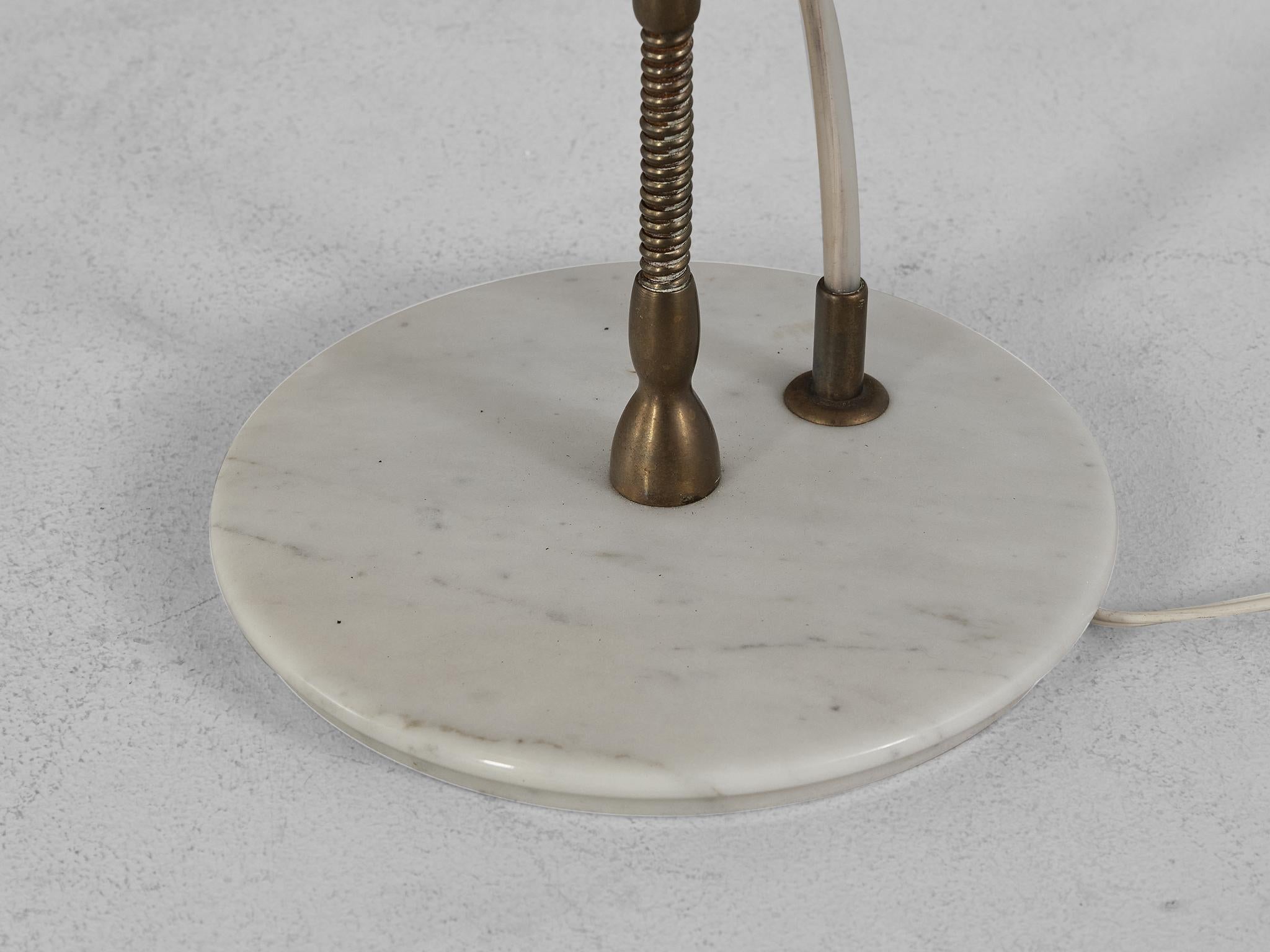 Angelo Lelii pour Arredoluce Lampe de table 'Lucinella' en laiton et marbre  en vente 1