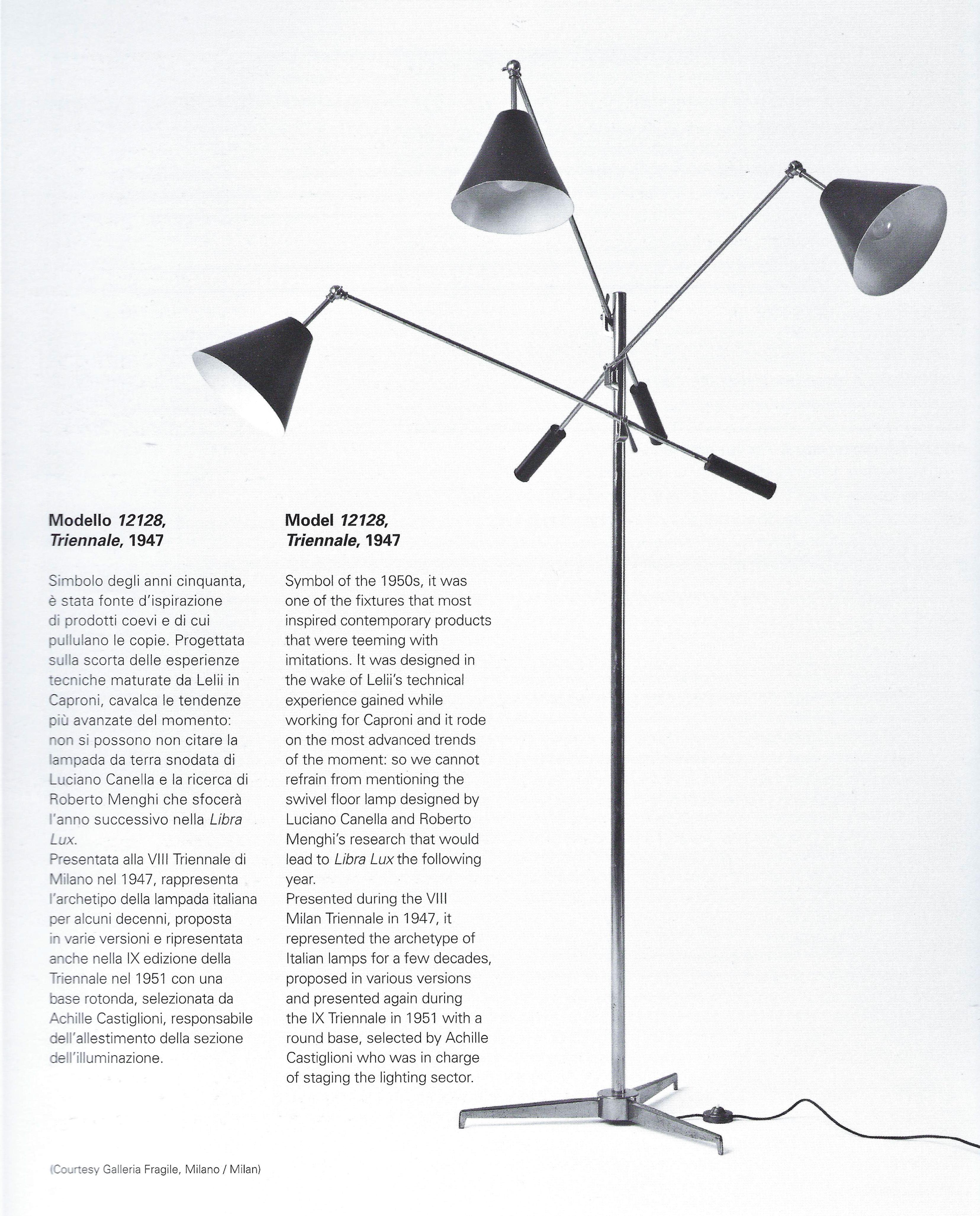 Angelo Lelii for Arredoluce Original Rare Triennale Floor Lamp Model 12128 3