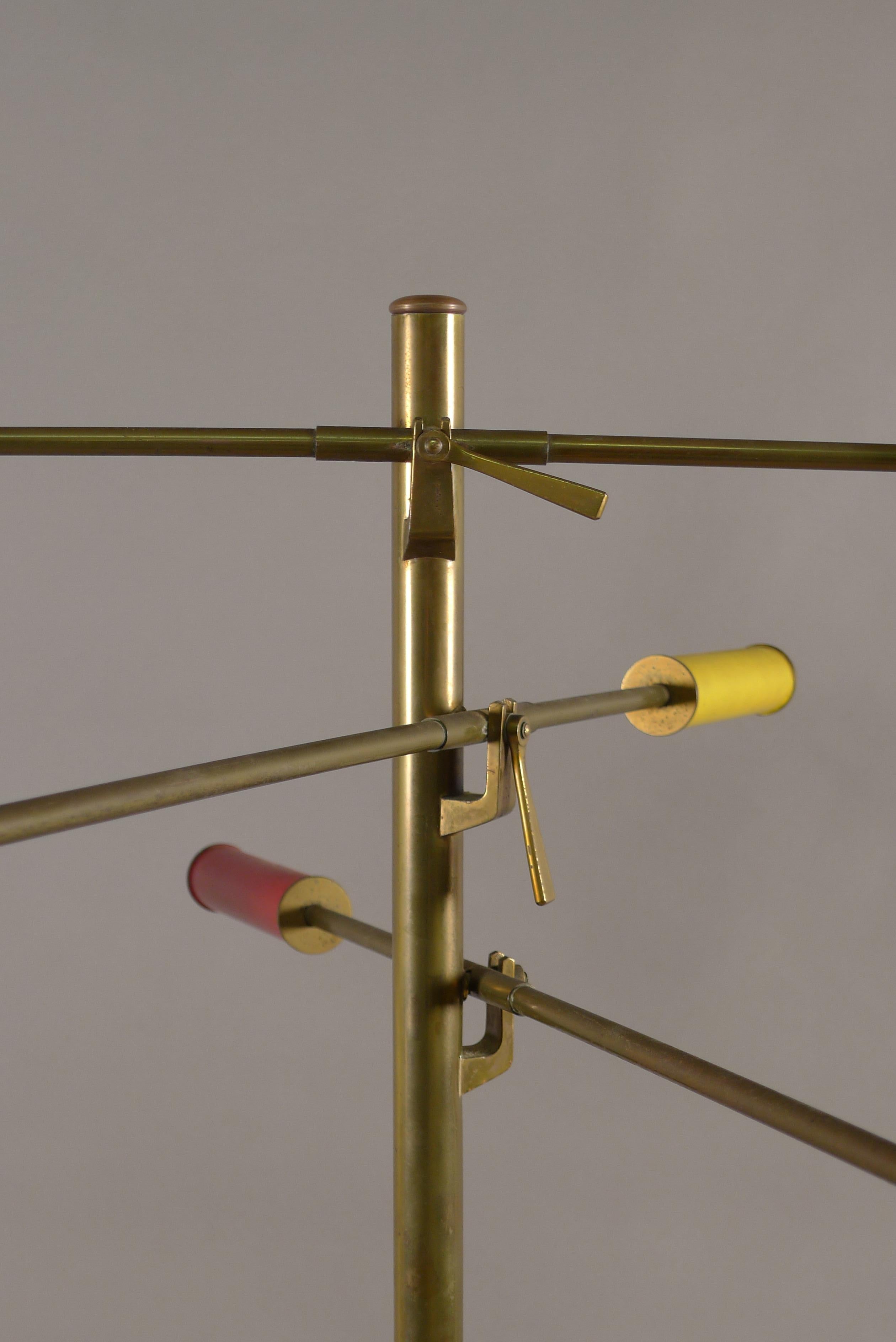Angelo Lelii for Arredoluce, Original Signed Triennale Floor Lamp in Brass 3