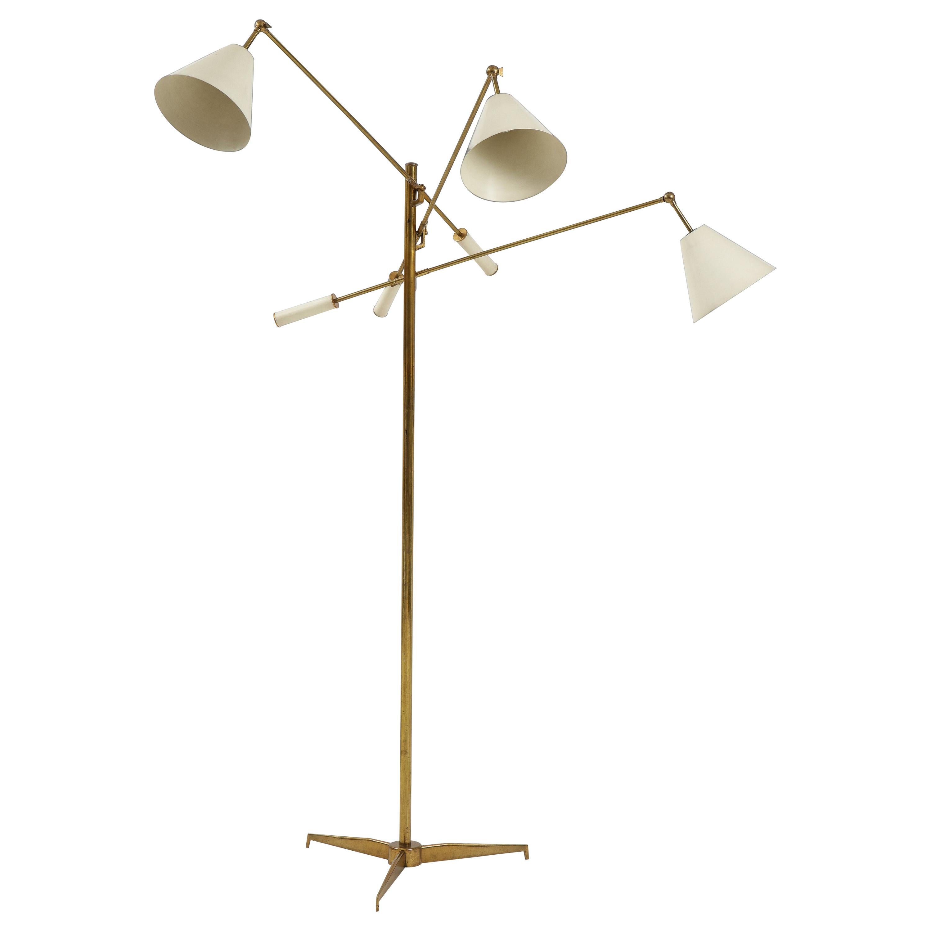 Angelo Lelii for Arredoluce Original Rare Triennale Floor Lamp Model 12128