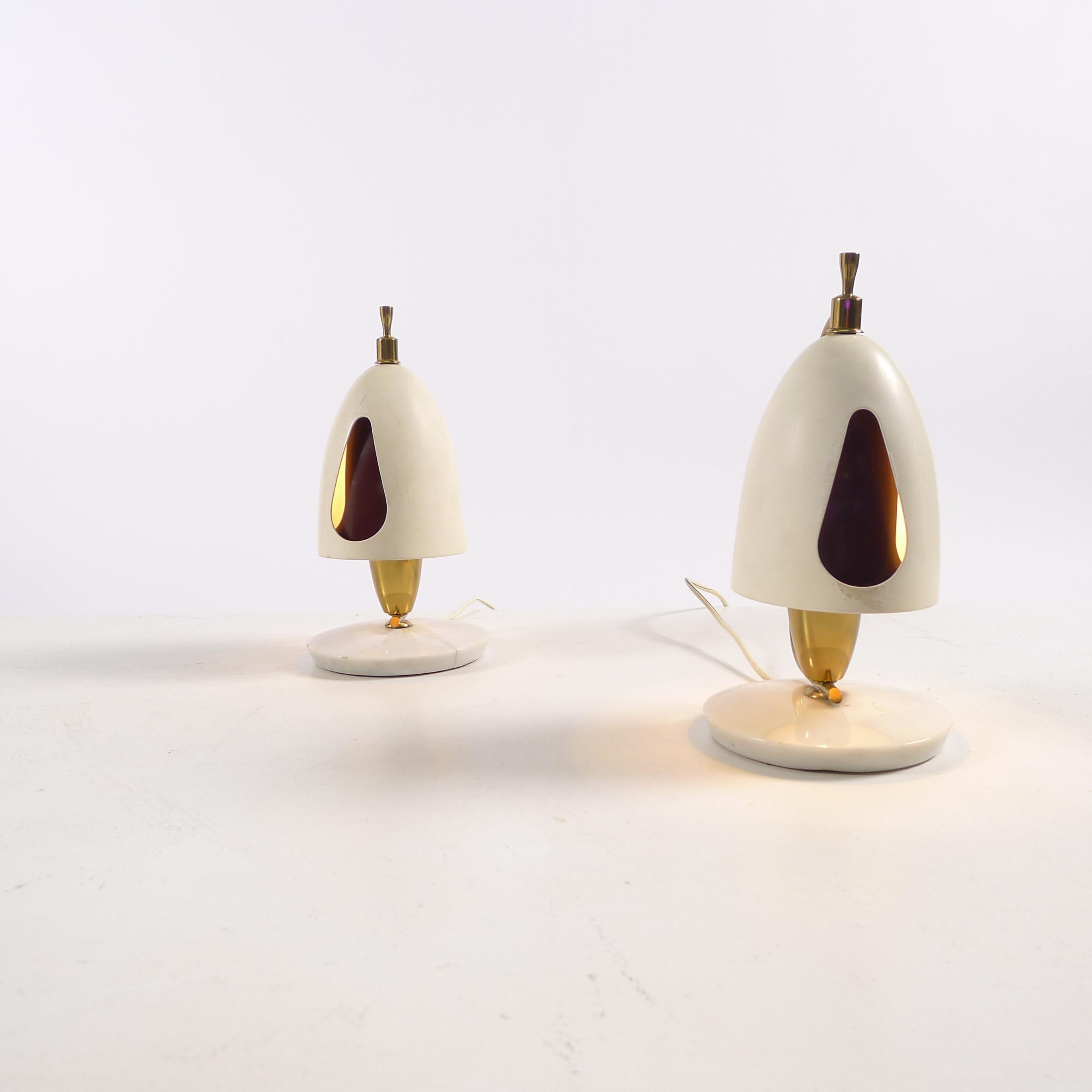 Mid-Century Modern Angelo Lelii for Arredoluce, Pair of Italian table lamps, model 12398, 1952 For Sale