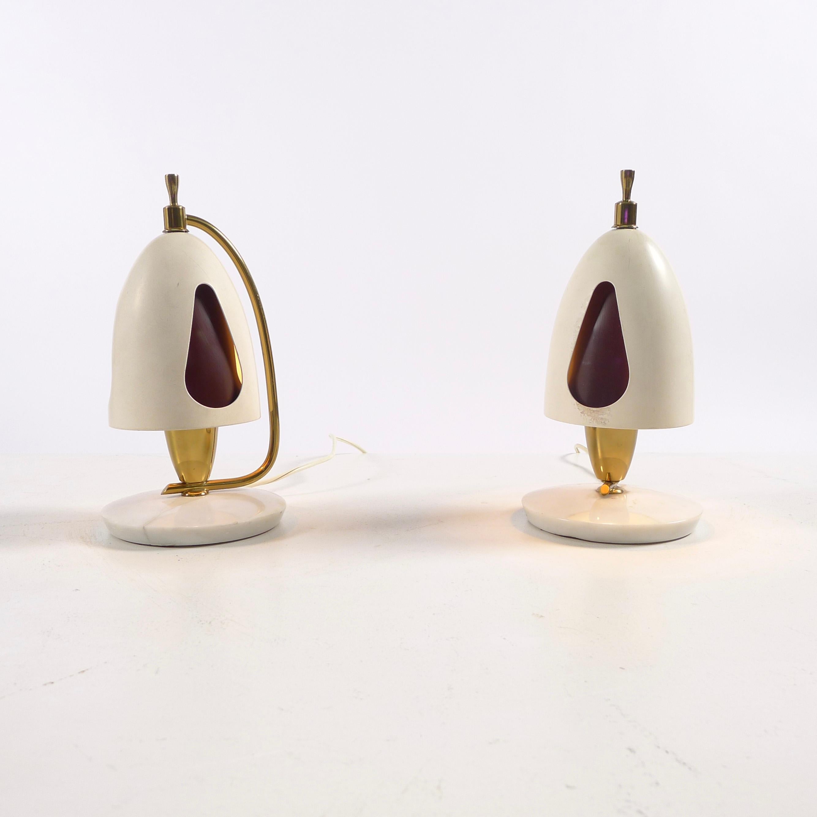 Mid-20th Century Angelo Lelii for Arredoluce, Pair of Italian table lamps, model 12398, 1952 For Sale