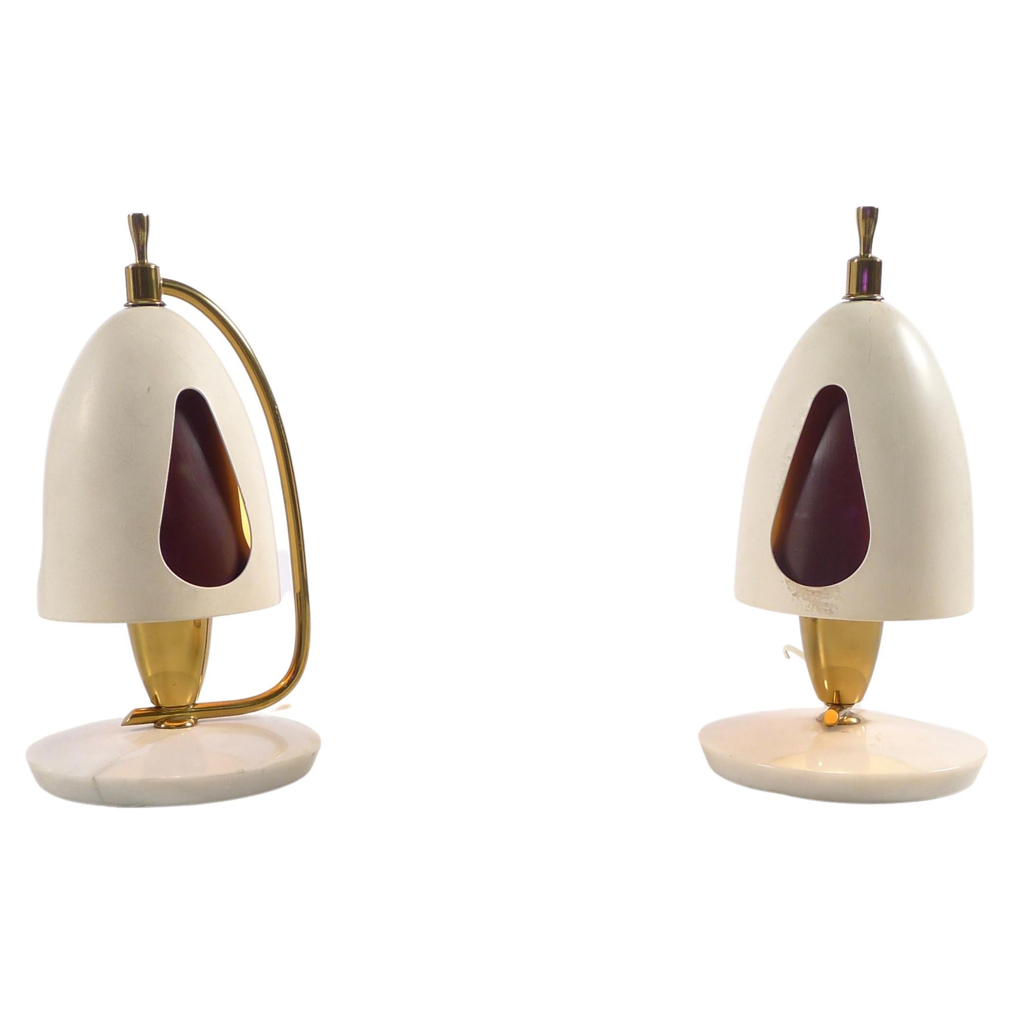 Angelo Lelii for Arredoluce, Pair of Italian table lamps, model 12398, 1952 For Sale