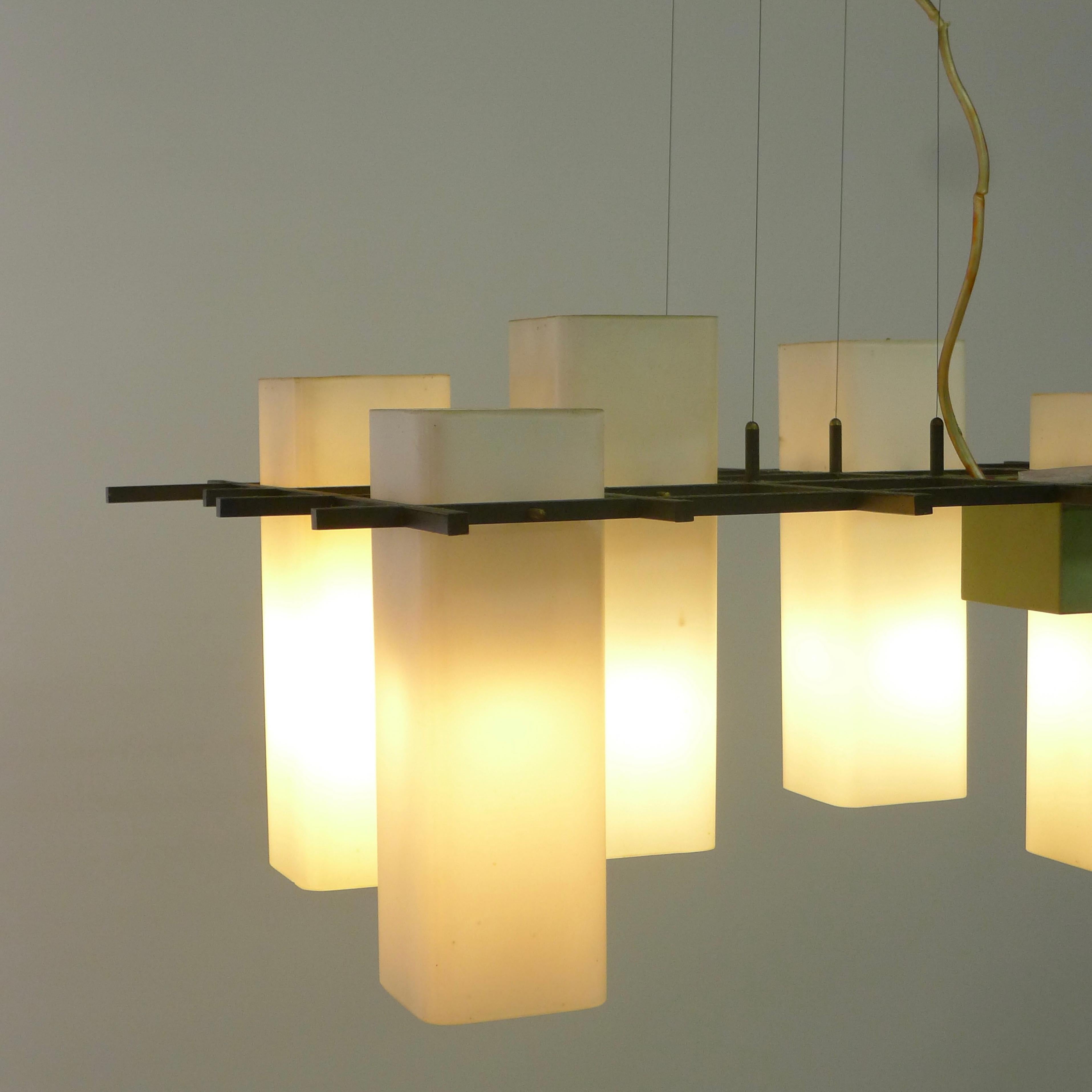 Angelo Lelii for Arredoluce, Rare Model 212 Chandelier / Pendant Light, c. 1958 4