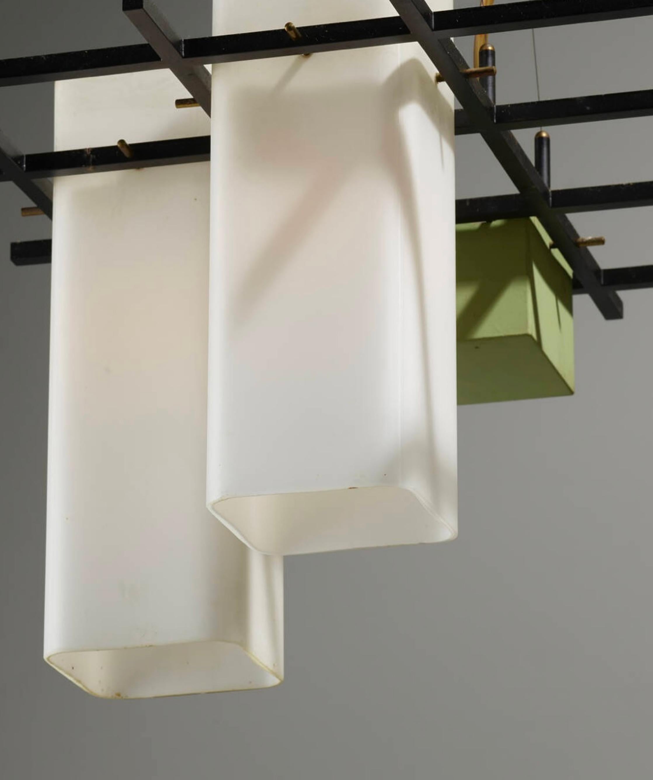 Angelo Lelii for Arredoluce, Rare Model 212 Chandelier / Pendant Light, c. 1958 6