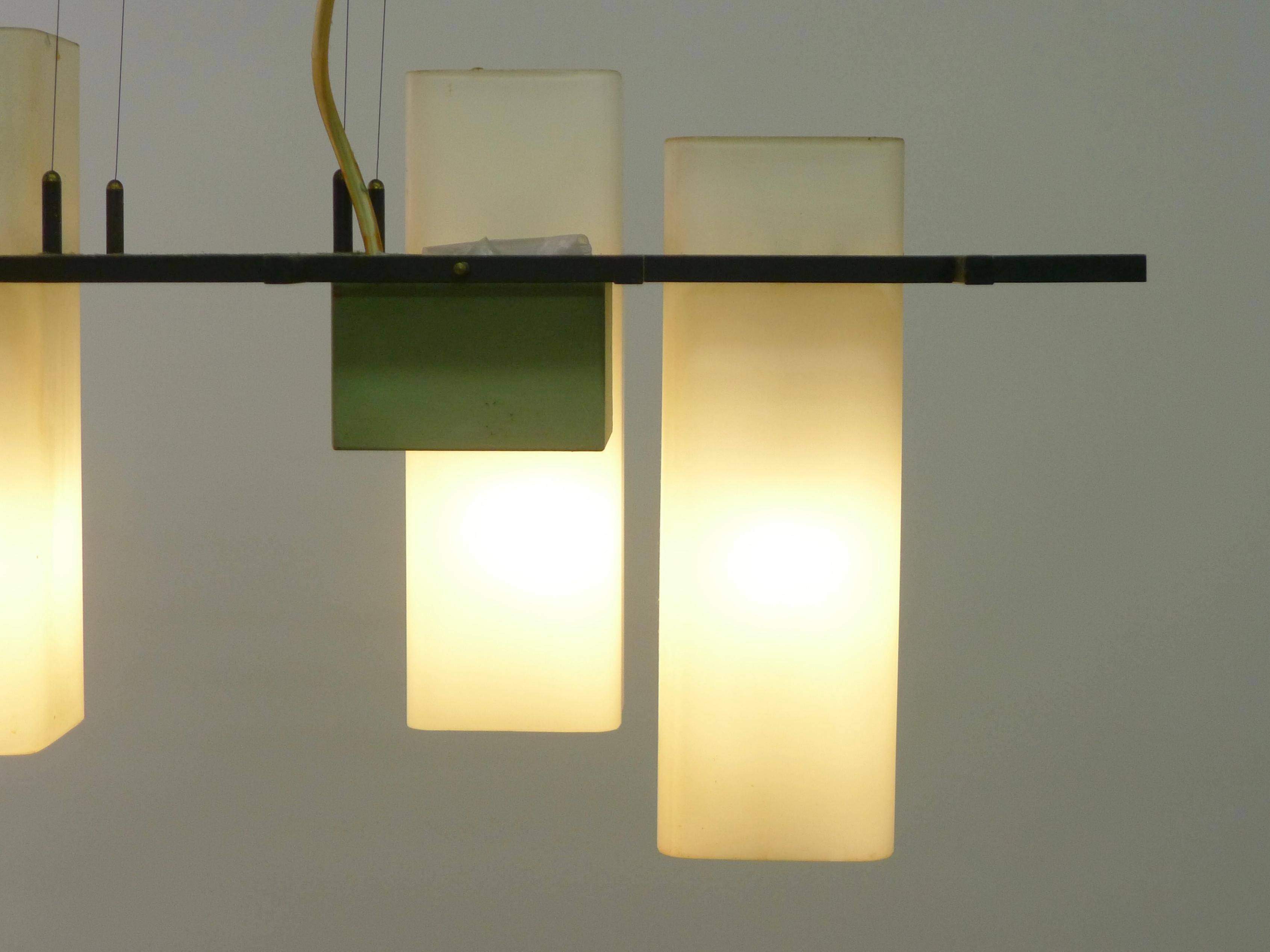 Mid-20th Century Angelo Lelii for Arredoluce, Rare Model 212 Chandelier / Pendant Light, c. 1958