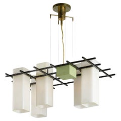 Angelo Lelii for Arredoluce, Rare Model 212 Chandelier / Pendant Light, c. 1958