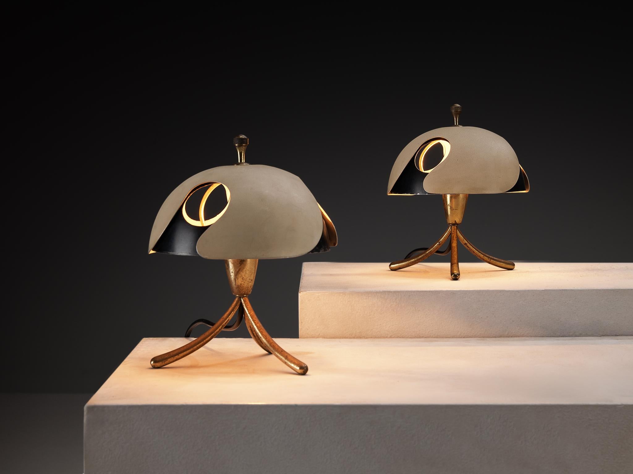 Angelo Lelii para Arredoluce Raro par de lámparas de mesa en venta 4