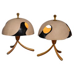 Angelo Lelii for Arredoluce Rare Pair of Table Lamps