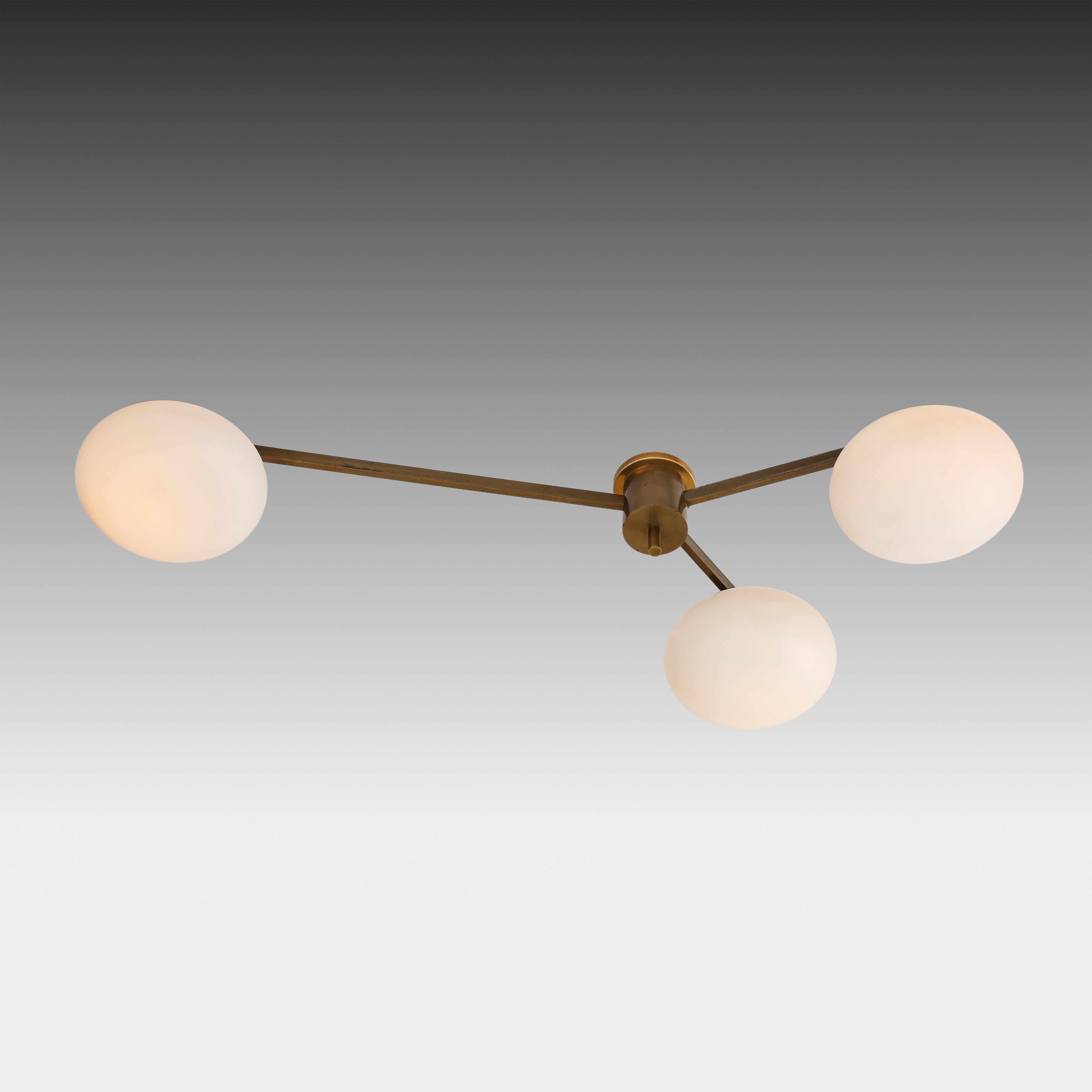 Mid-Century Modern Angelo Lelii for Arredoluce Rare Pair of Tre Lune Ceiling or Walll Lights For Sale