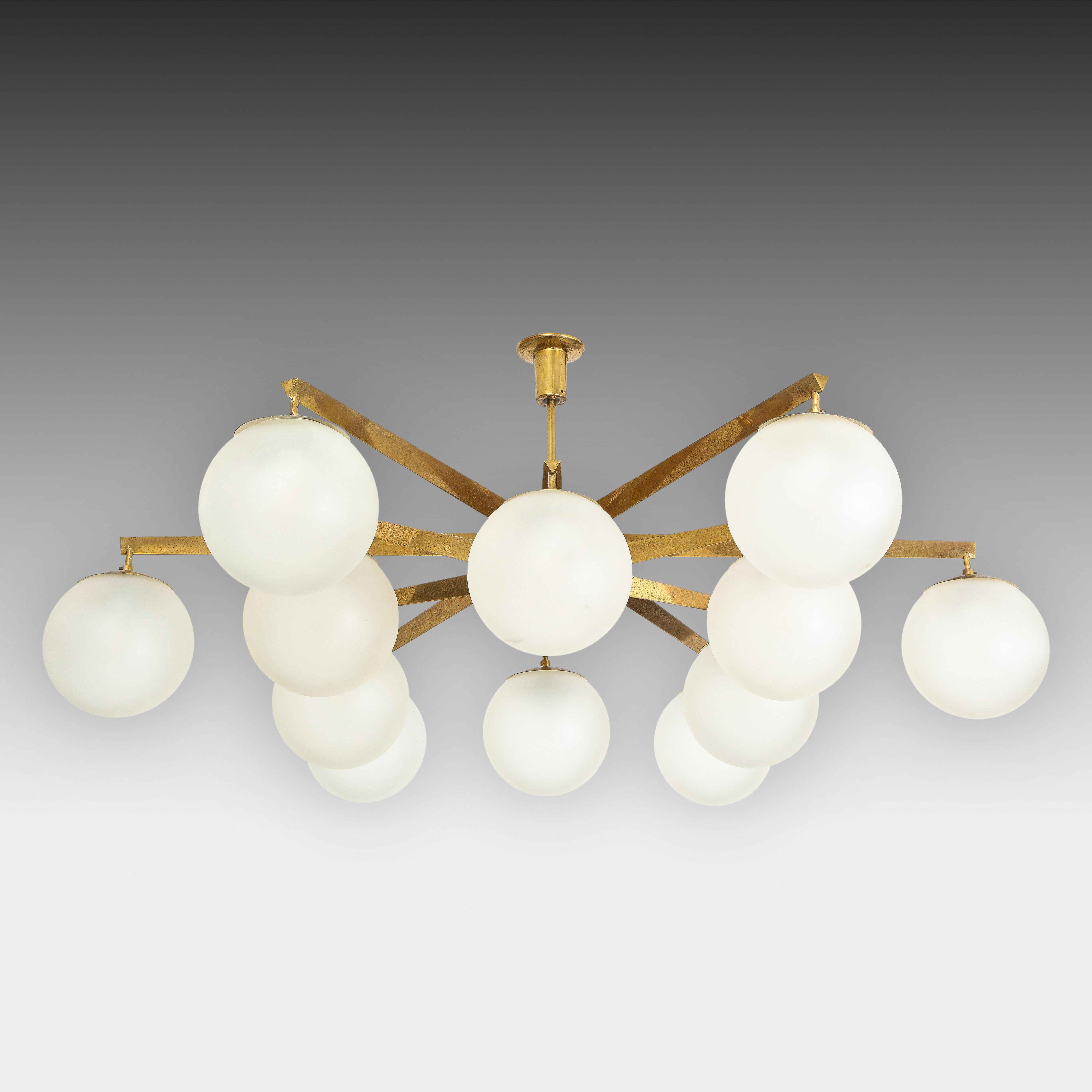 Angelo Lelii for Arredoluce Rare Stella a 12 Chandelier 2