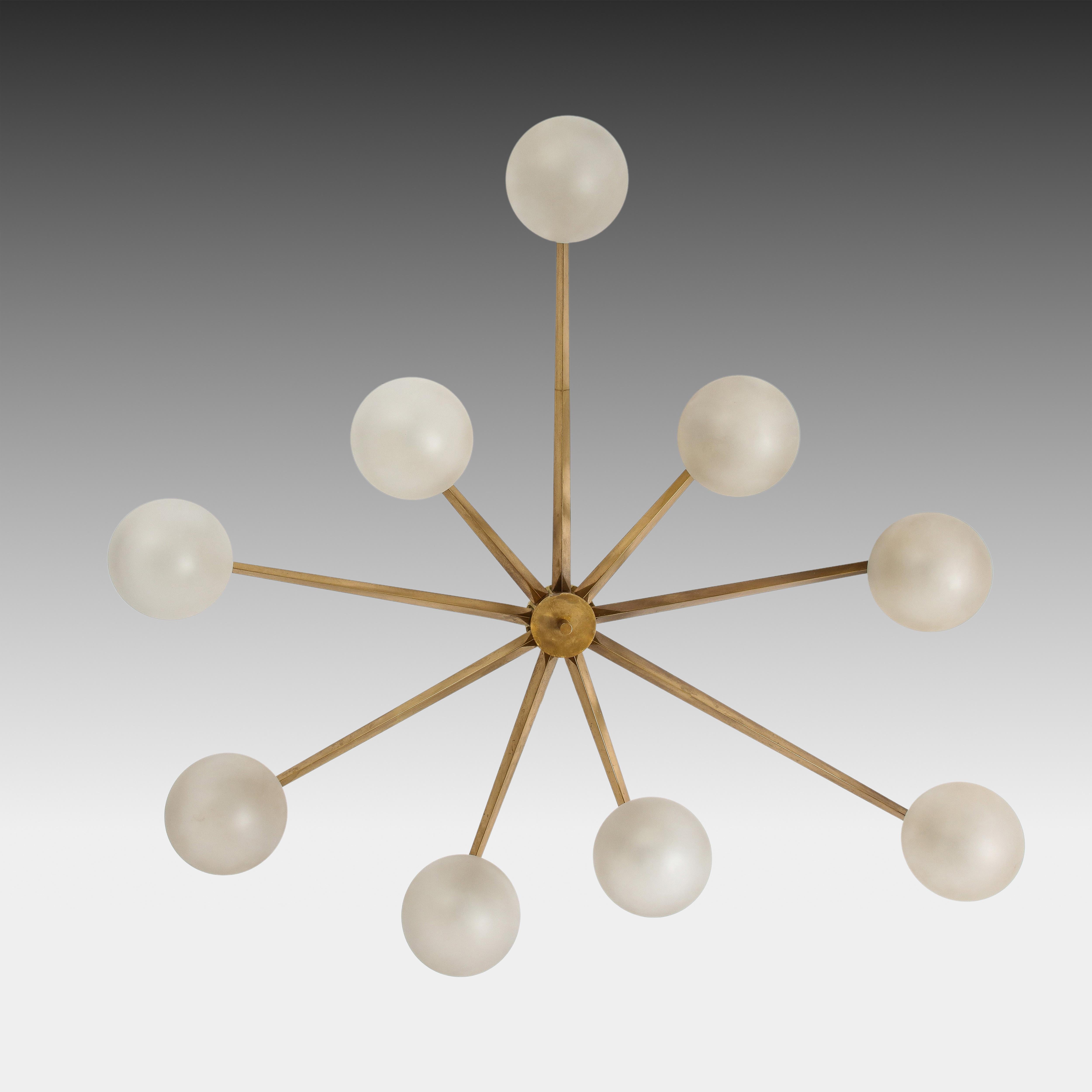 Angelo Lelii for Arredoluce Rare Stella a 9 Chandelier 1