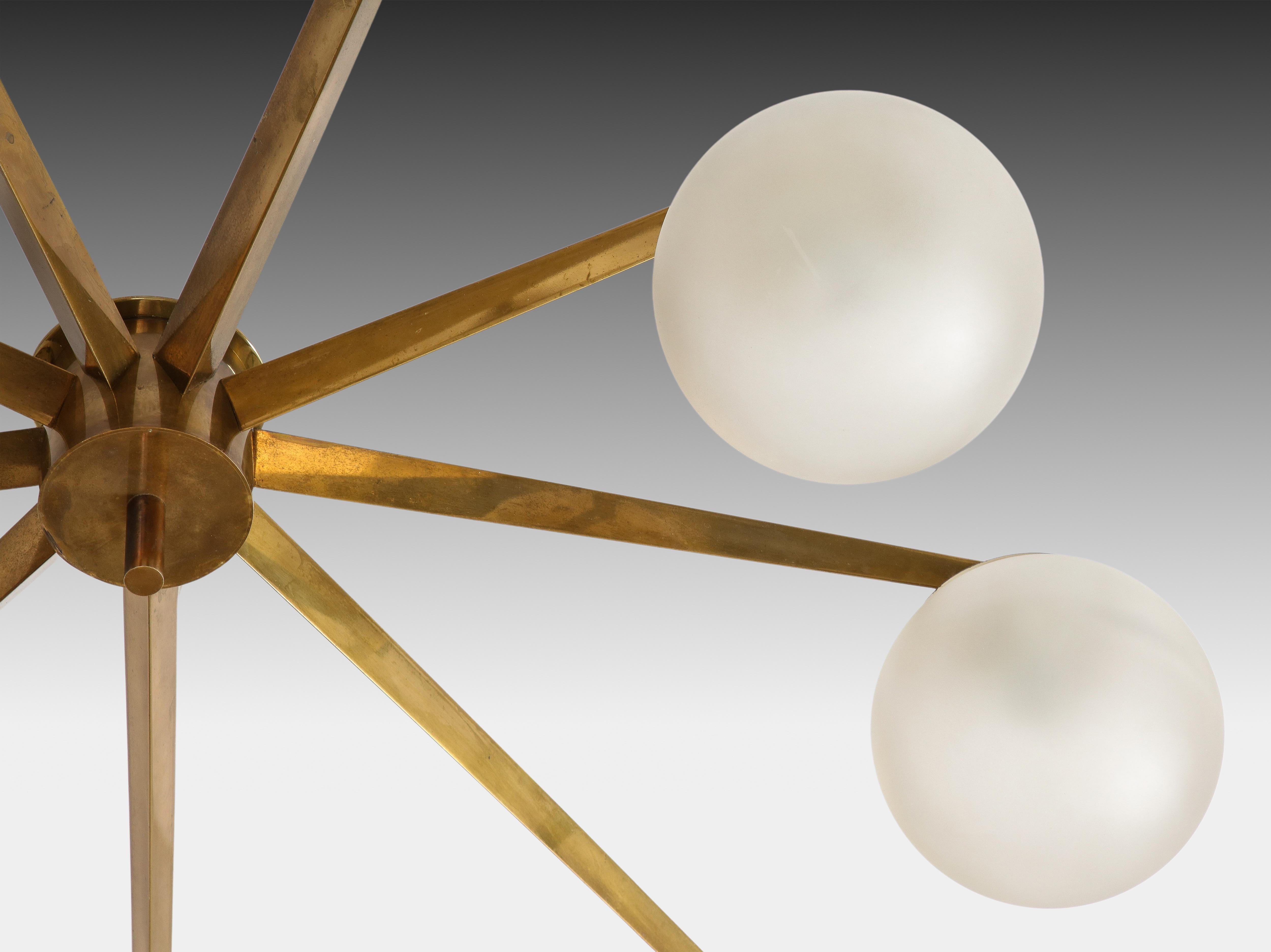 Angelo Lelii for Arredoluce Rare Stella a 9 Chandelier 2